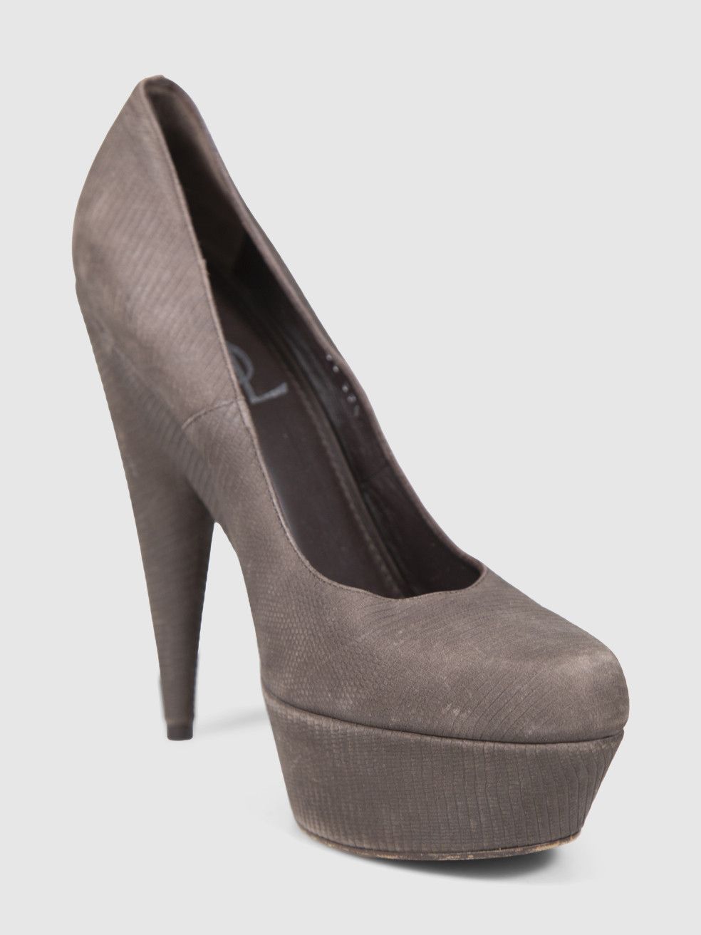 Saint Laurent Paris Brown Lizard Embossed Suede Heels Size US 9.5 / IT 39.5 - 1 Thumbnail