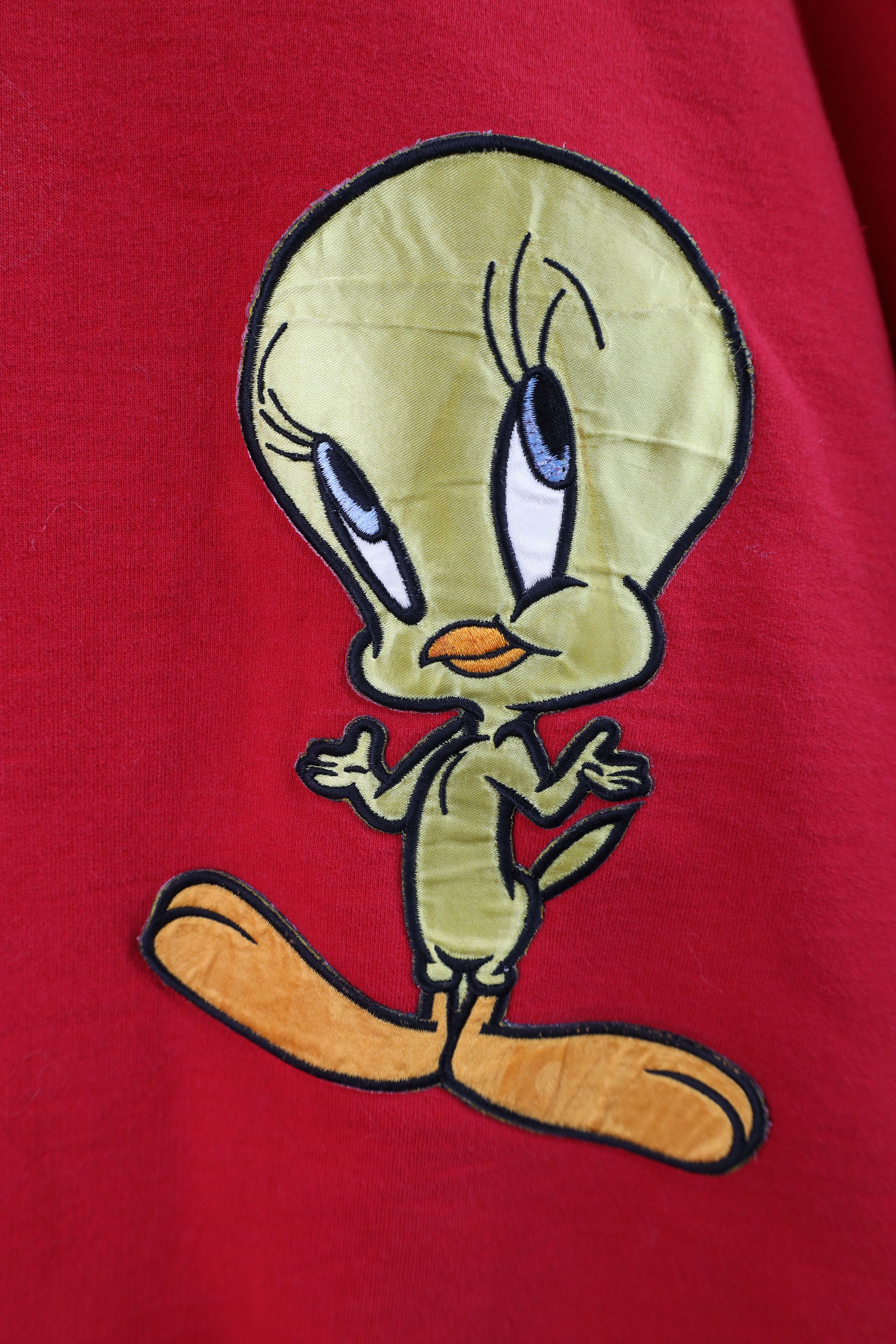 Vintage Vintage 90s Looney Tunes Tweety Bird Sweatshirt Red USA Size XL / US 12-14 / IT 48-50 - 11 Thumbnail