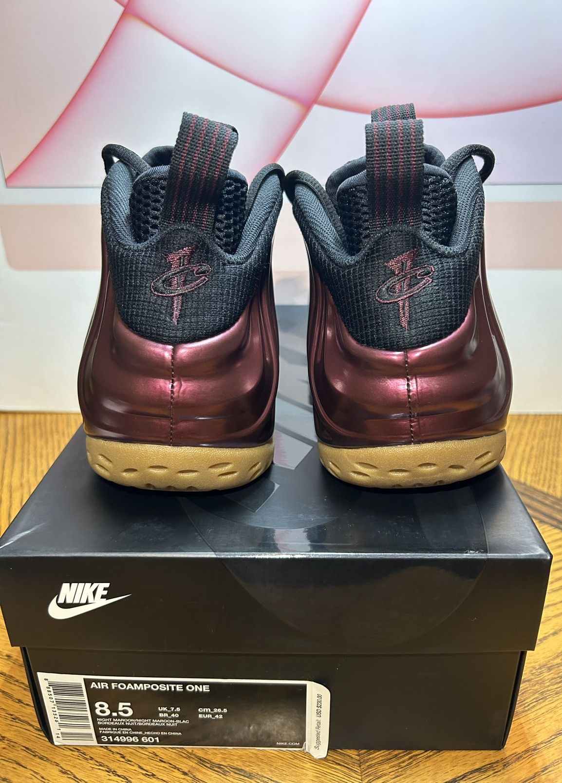 Nike Size 8.5 - Nike Air Foamposite One Night Maroon 2016 Size US 8.5 / EU 41-42 - 5 Thumbnail