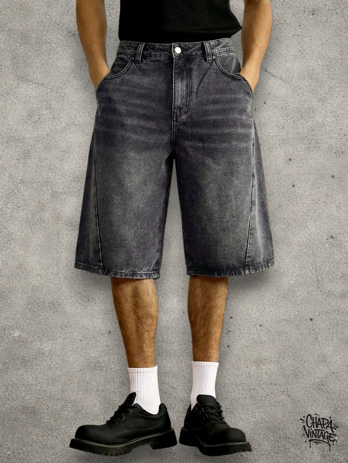 Japanese Brand Washed gray denim shorts Size US 32 / EU 48 - 1 Thumbnail
