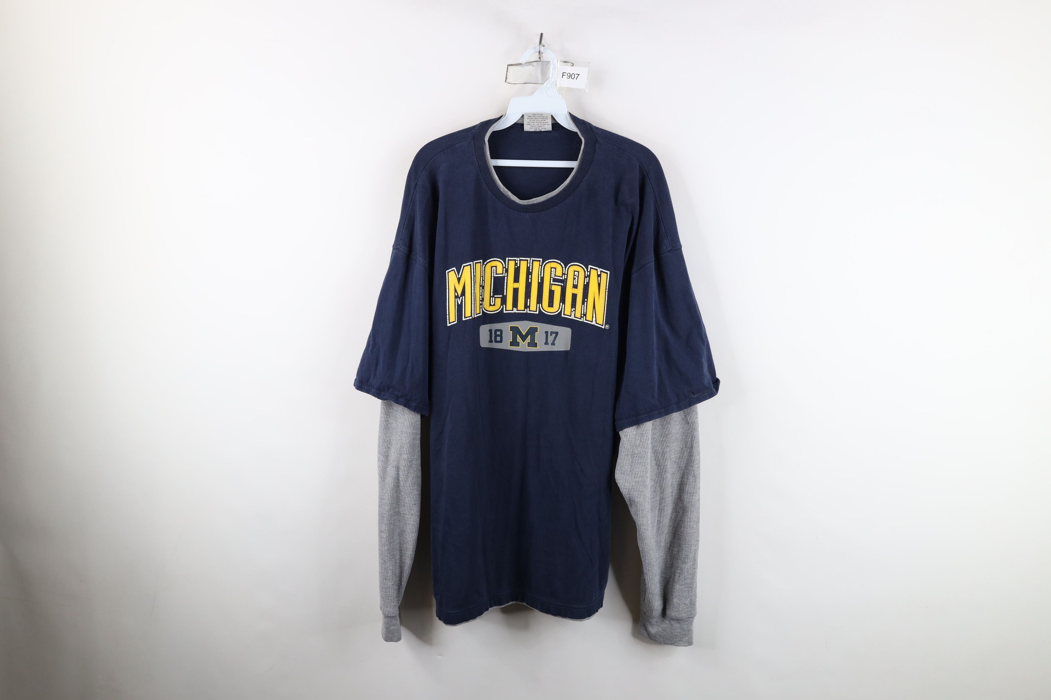Vintage Vintage University of Michigan Layered Long Sleeve T-Shirt Size US XXL / EU 58 / 5 - 1 Thumbnail