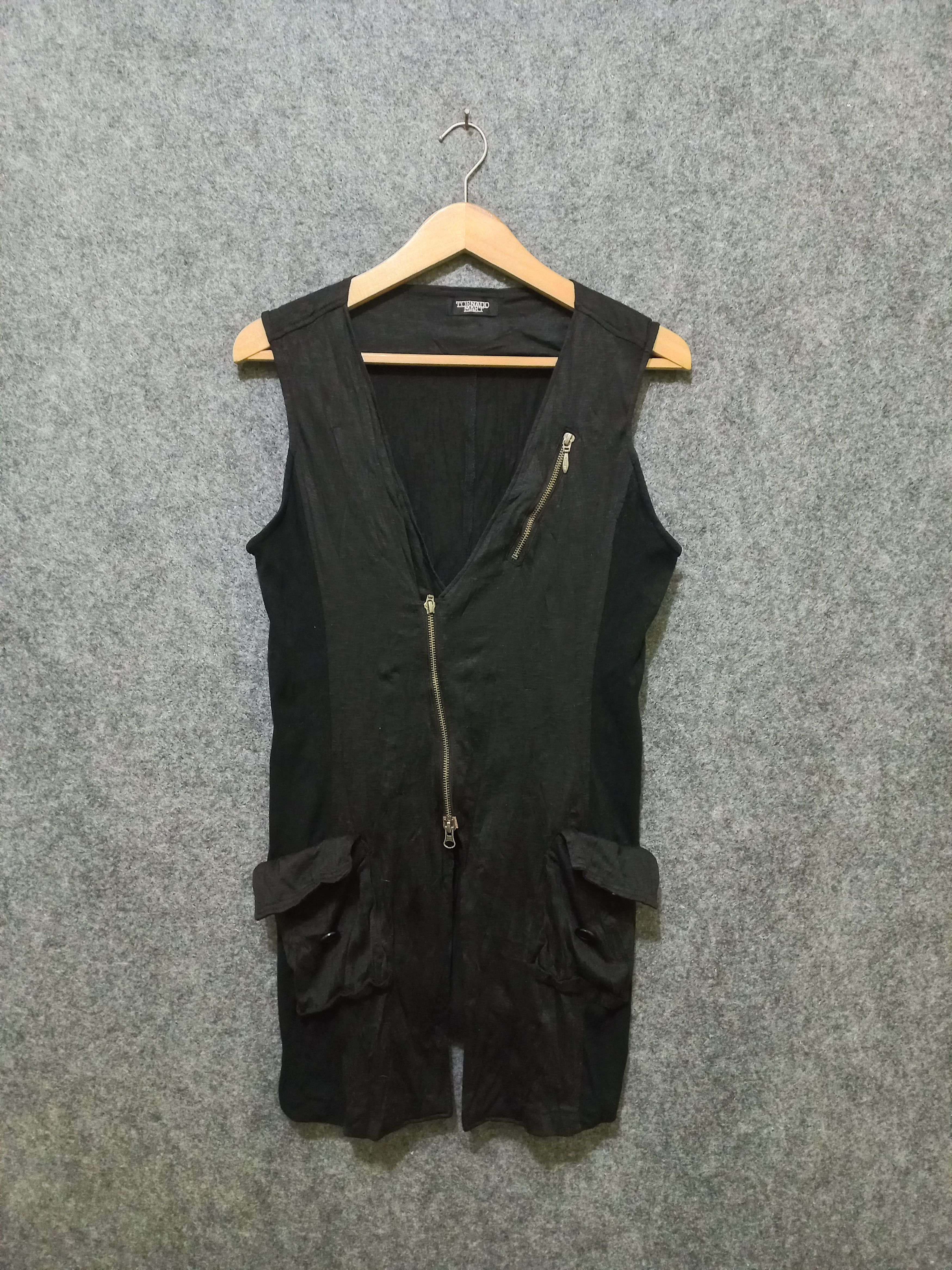 image of Tornado Mart Long Vest Jacket in Black, Women's (Size Medium)