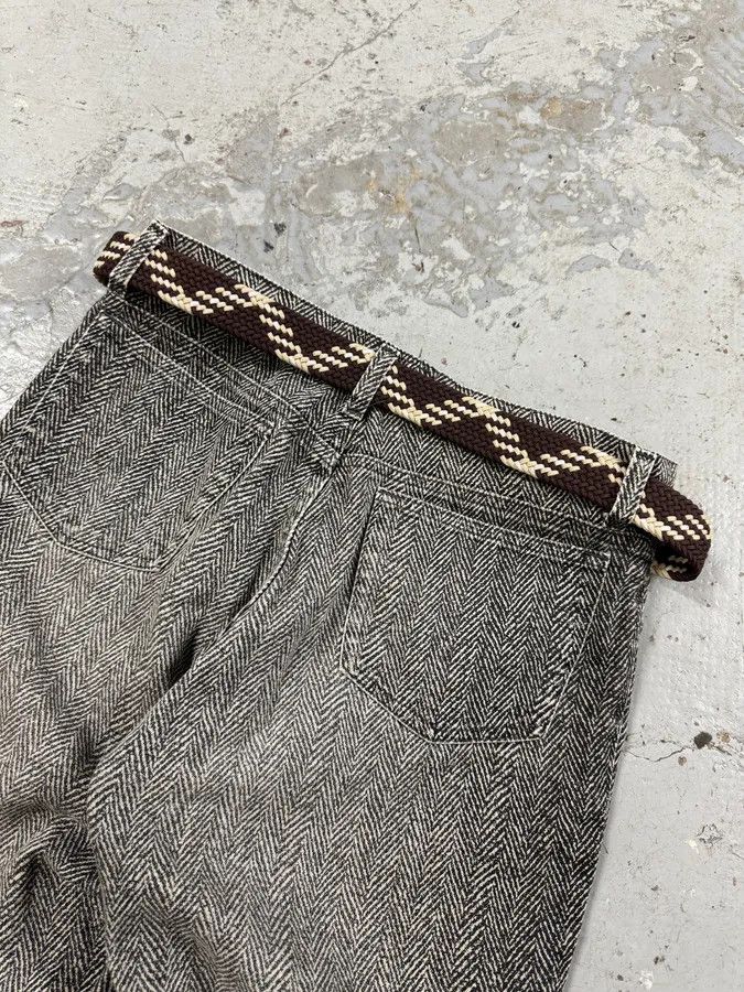 Balmain × Designer × Vintage 2010s Balmain Woven Canva Brown Leather Belt Size ONE SIZE - 4 Thumbnail