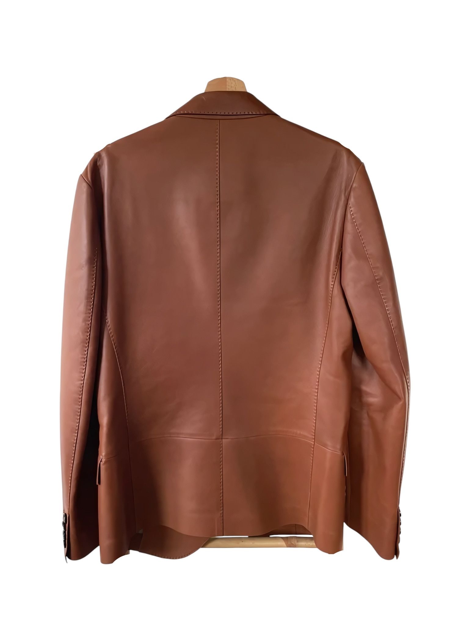 Berluti COGNAC LAMBSKIN LEATHER JACKET BY HAIDER ACKERMANN Size US M / EU 48-50 / 2 - 2 Thumbnail