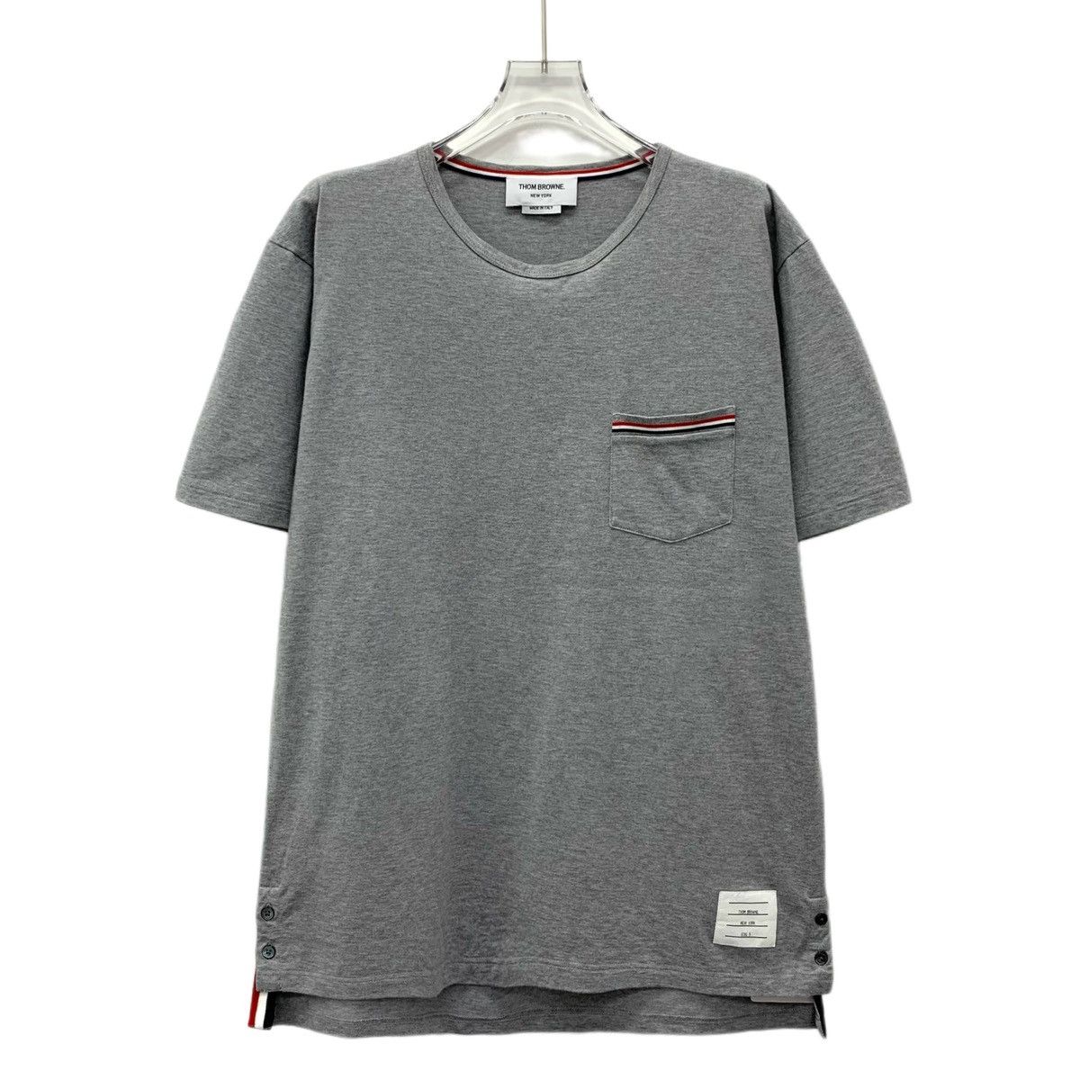 Thom Browne THOM BROWNE Gray Striped Cotton Short Sleeve T-Shirt Size US XL / EU 56 / 4 - 1 Thumbnail