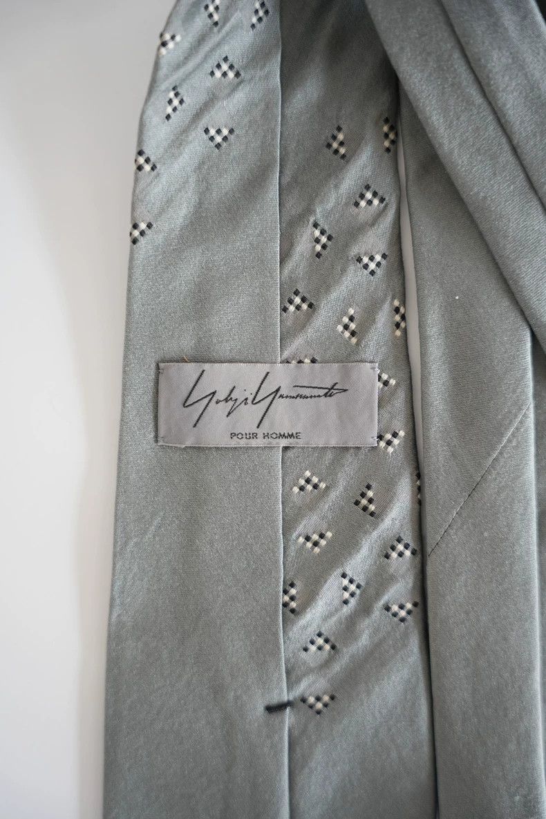 Yohji Yamamoto Yohji YamamotoGrey and white diamond check silk tie 2503-Ne Size ONE SIZE - 2 Thumbnail
