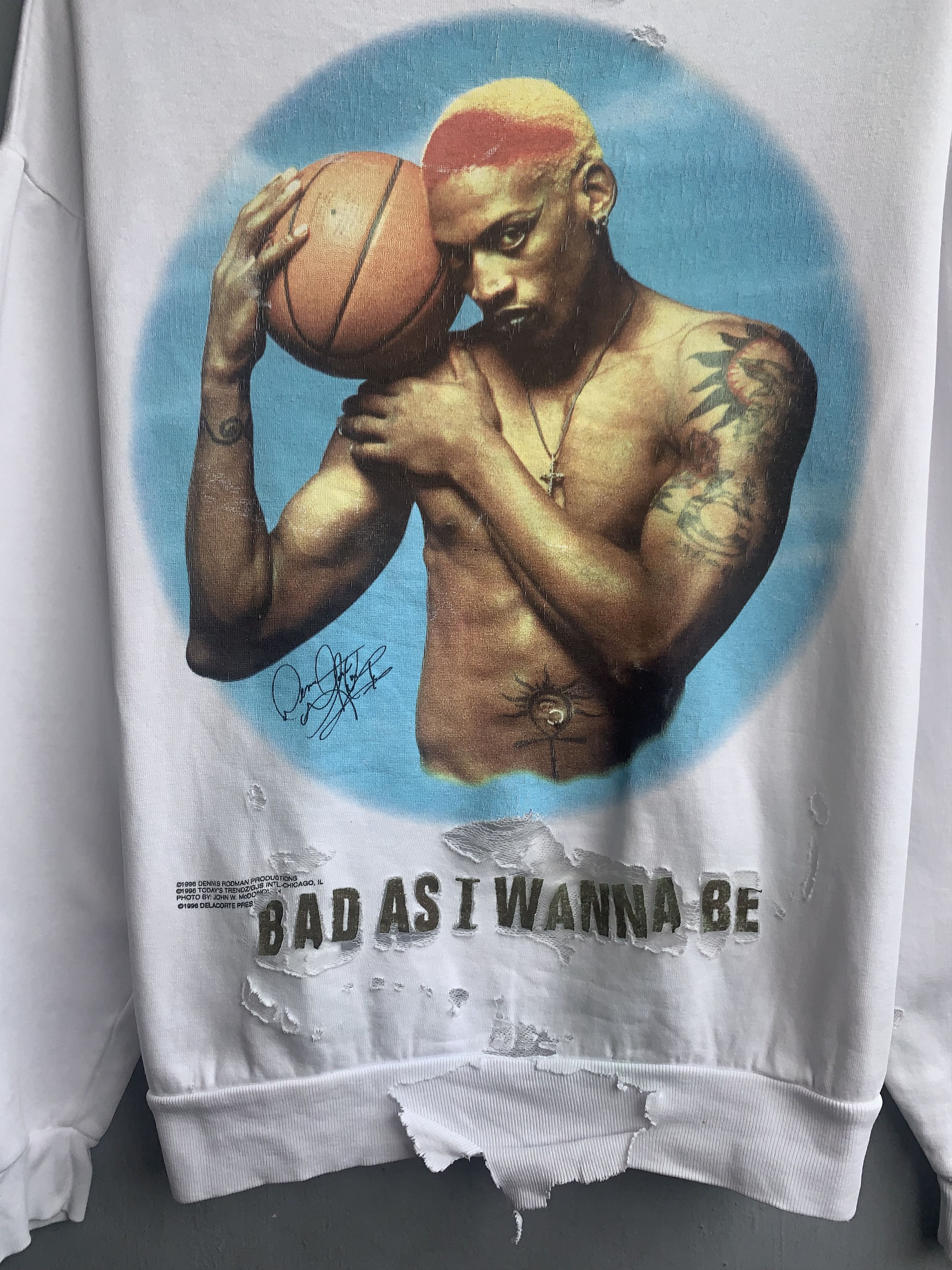 NBA × Vintage Dennis Rodman 1990's Vintage Sweatshirt Size US L / EU 52-54 / 3 - 3 Thumbnail