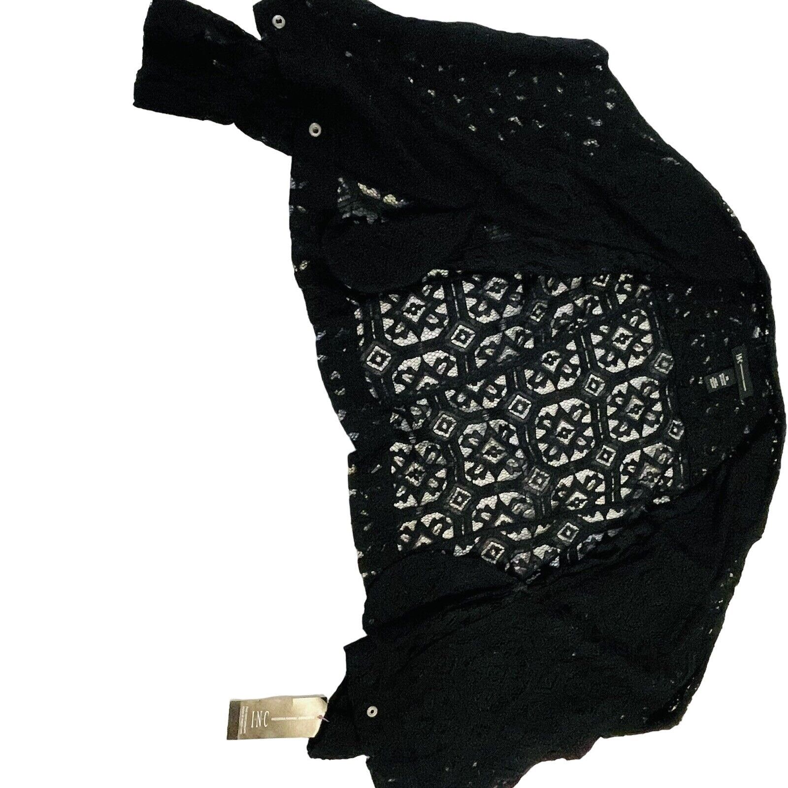 Other INC International Concepts Women's Deep Black Lace Jacket Size XS / US 0-2 / IT 36-38 - 8 Thumbnail