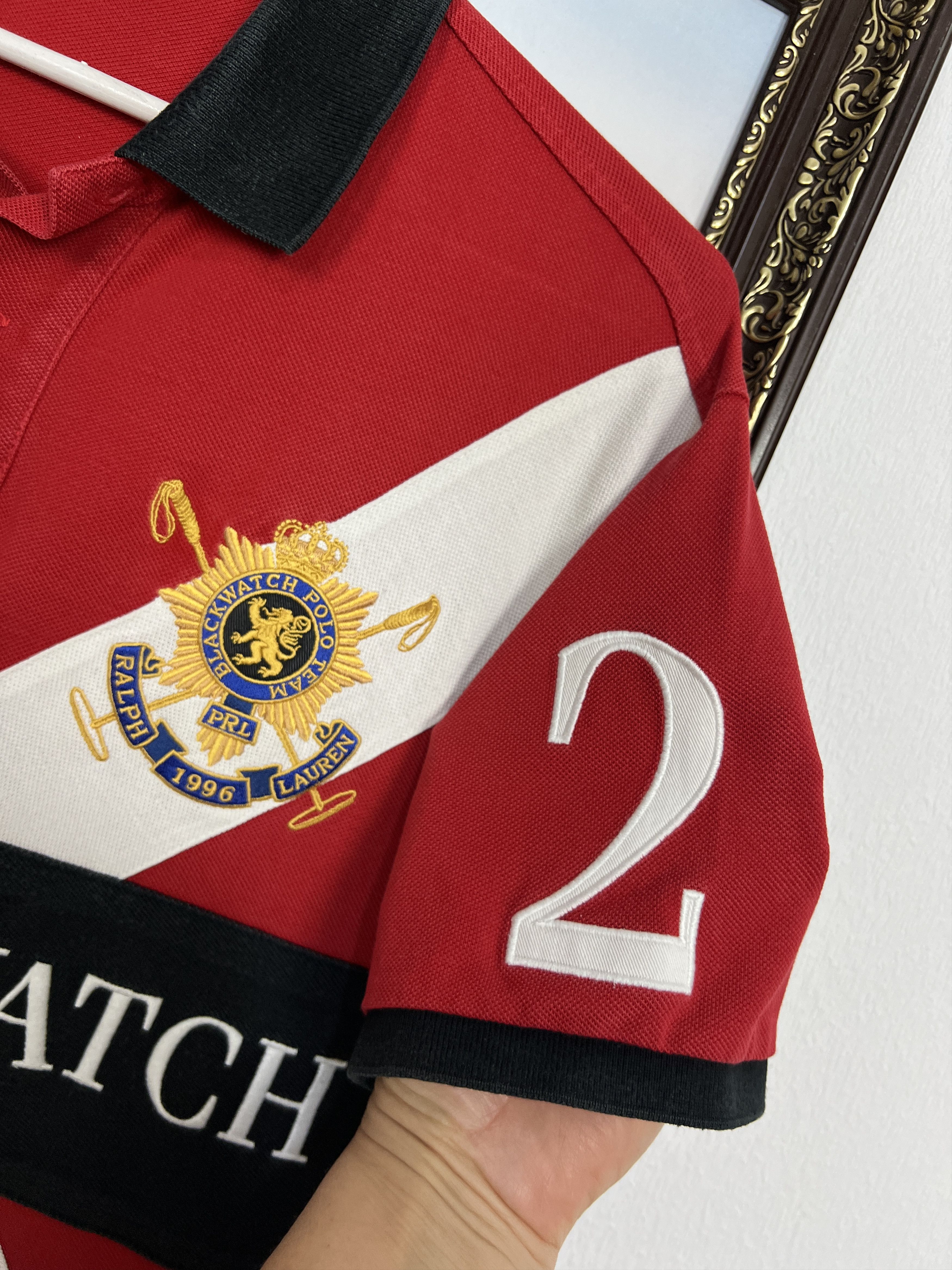Polo Ralph Lauren Black Watch Red Mens Jersey Shirt Big Logo Spell Out Size US M / EU 48-50 / 2 - 4 Thumbnail