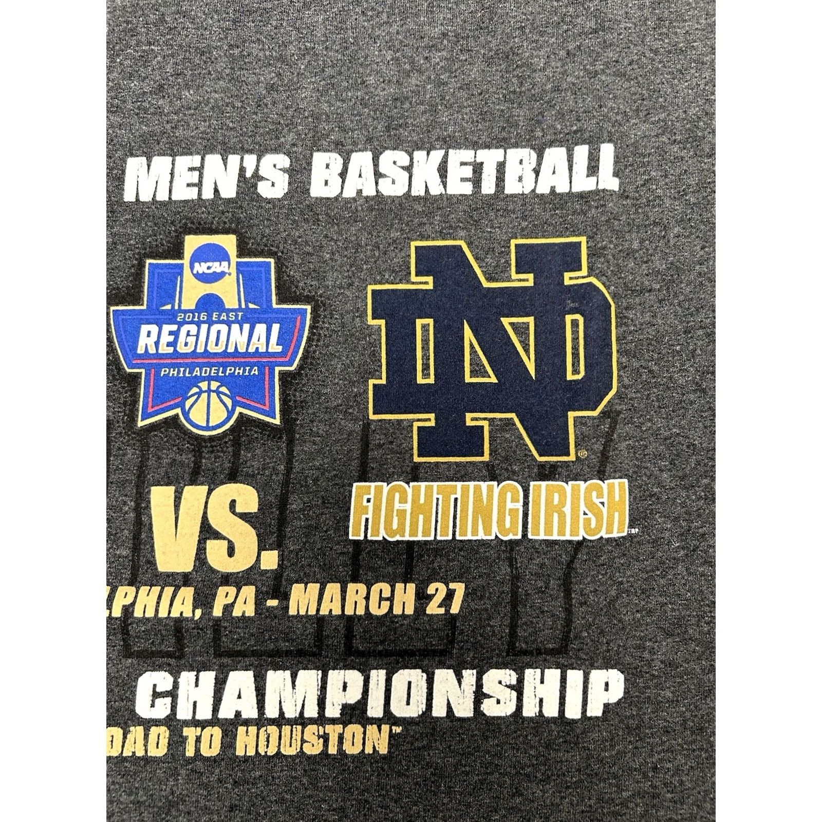 Champion Champion 2016 NCAA Men's Basketball Regional Championship Tee Notre Dame Vs UNC XL Gray Size US XL / EU 56 / 4 - 4 Thumbnail
