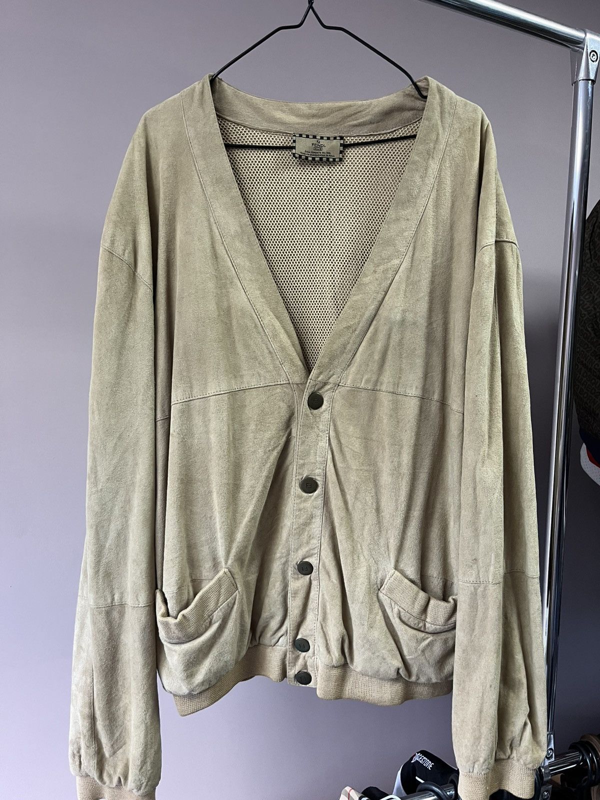 Fendi Fendi cardigan vintage 70s suede Size XXL / US 16-18 / IT 52-54 - 2 Thumbnail
