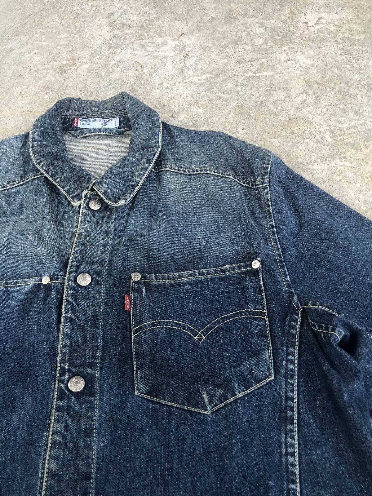 Levi's Y2k Levis Engineered Type 1 Denim Jacket Distressed Size US L / EU 52-54 / 3 - 8 Thumbnail