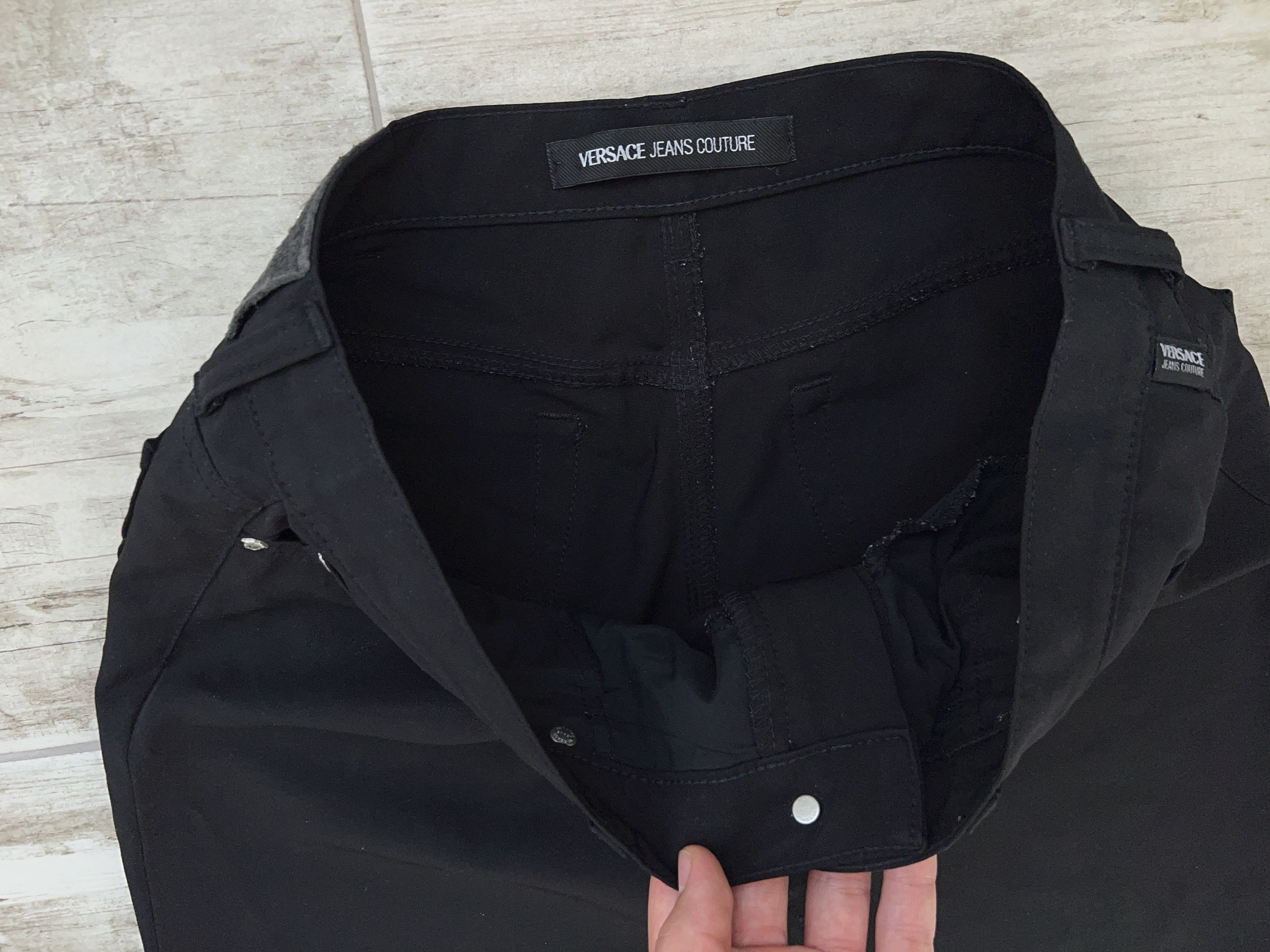 Versace × Versace Jeans Couture × Vintage Black Jeans Pants Trousers Polyester Size 30 44 Size 30" / US 8 / IT 44 - 16 Thumbnail