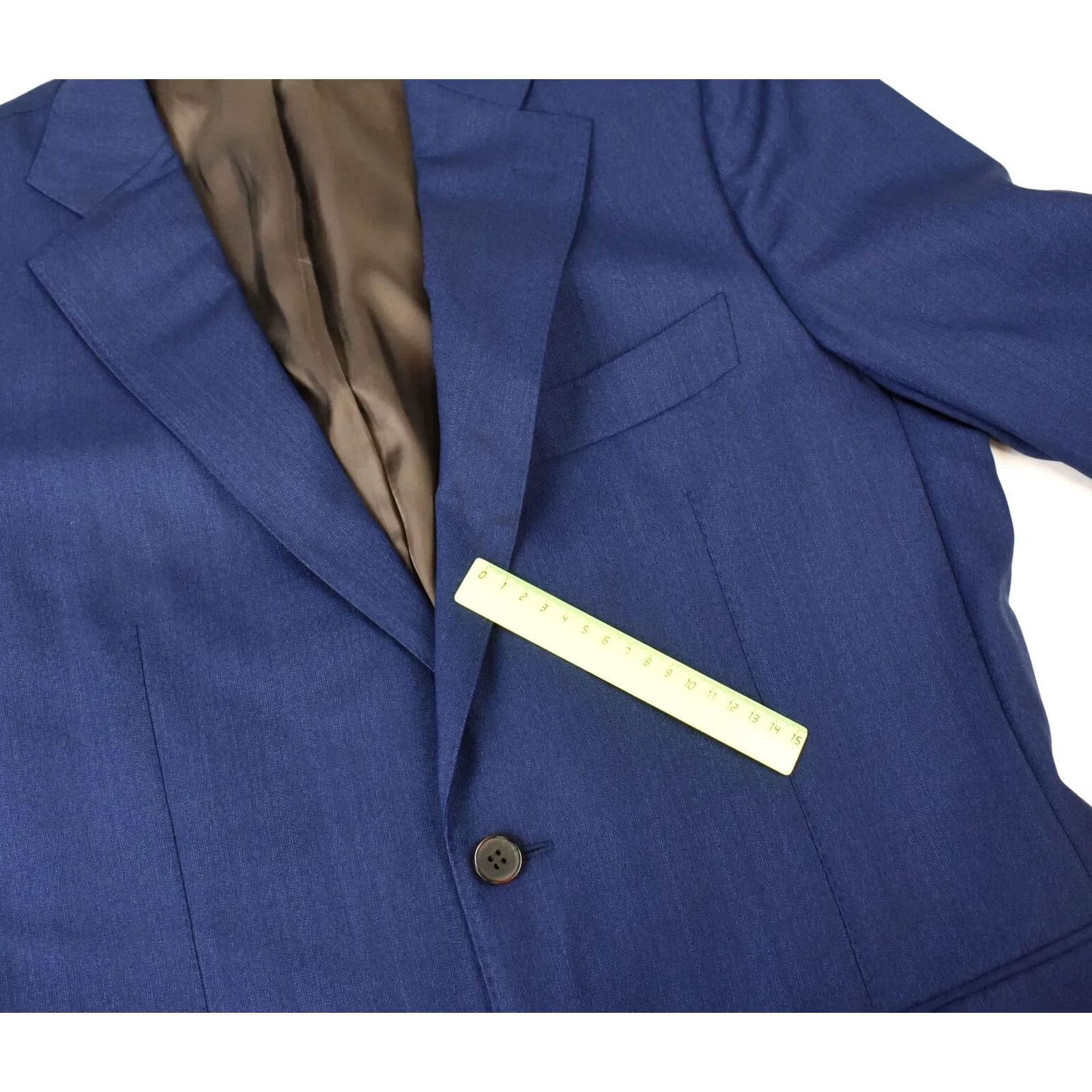 Suitsupply Suitsupply Lazio Single Breasted Slim Blazer Men UK 44L Blue Wool Lined Notch Jacket Long Sleeve Button 2 Front Casual Holiday Mens Size 44R - 7 Thumbnail