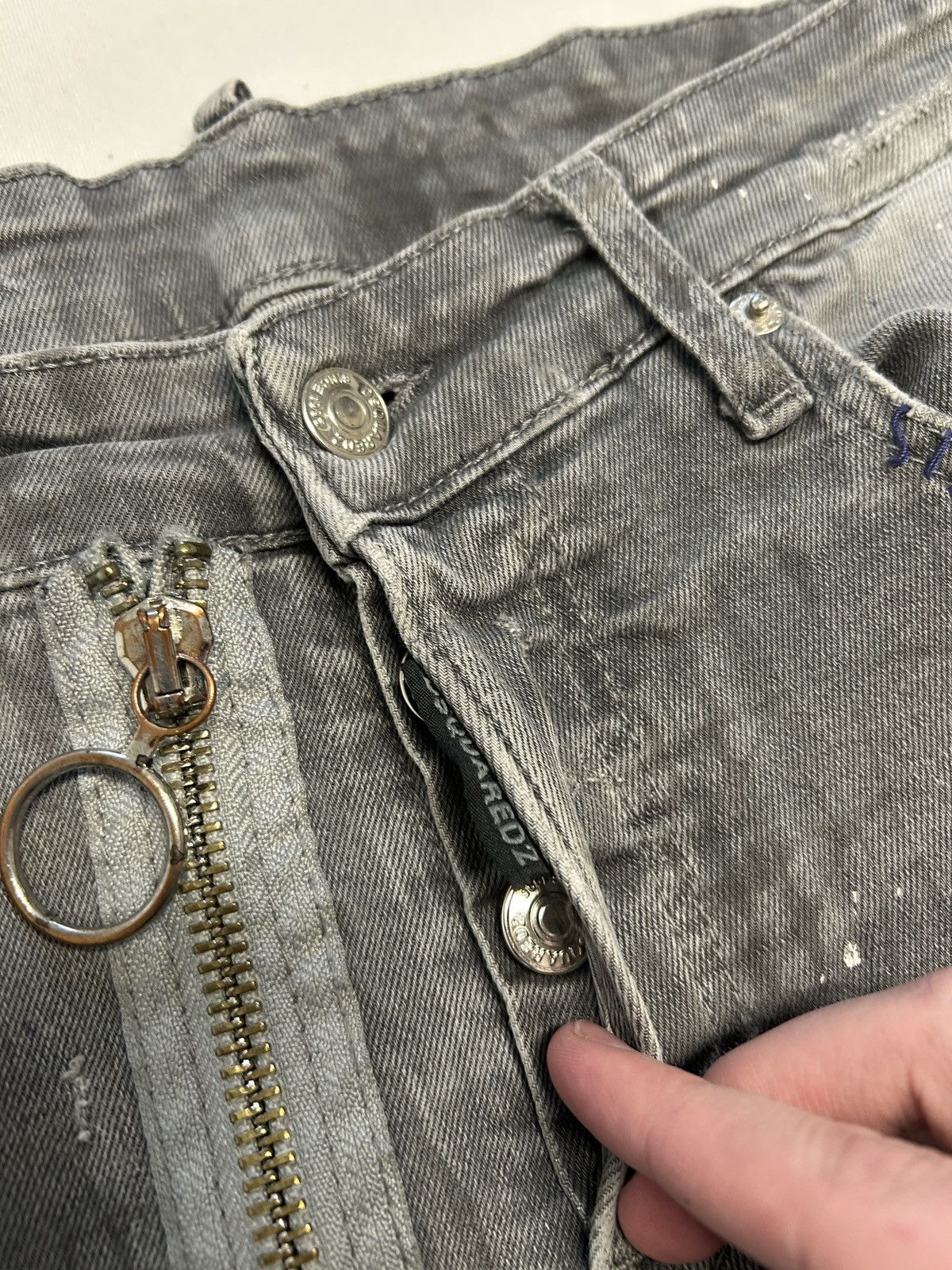 Dsquared2 FW2016 Distressed Croc Washed Denim Size US 30 / EU 46 - 6 Thumbnail