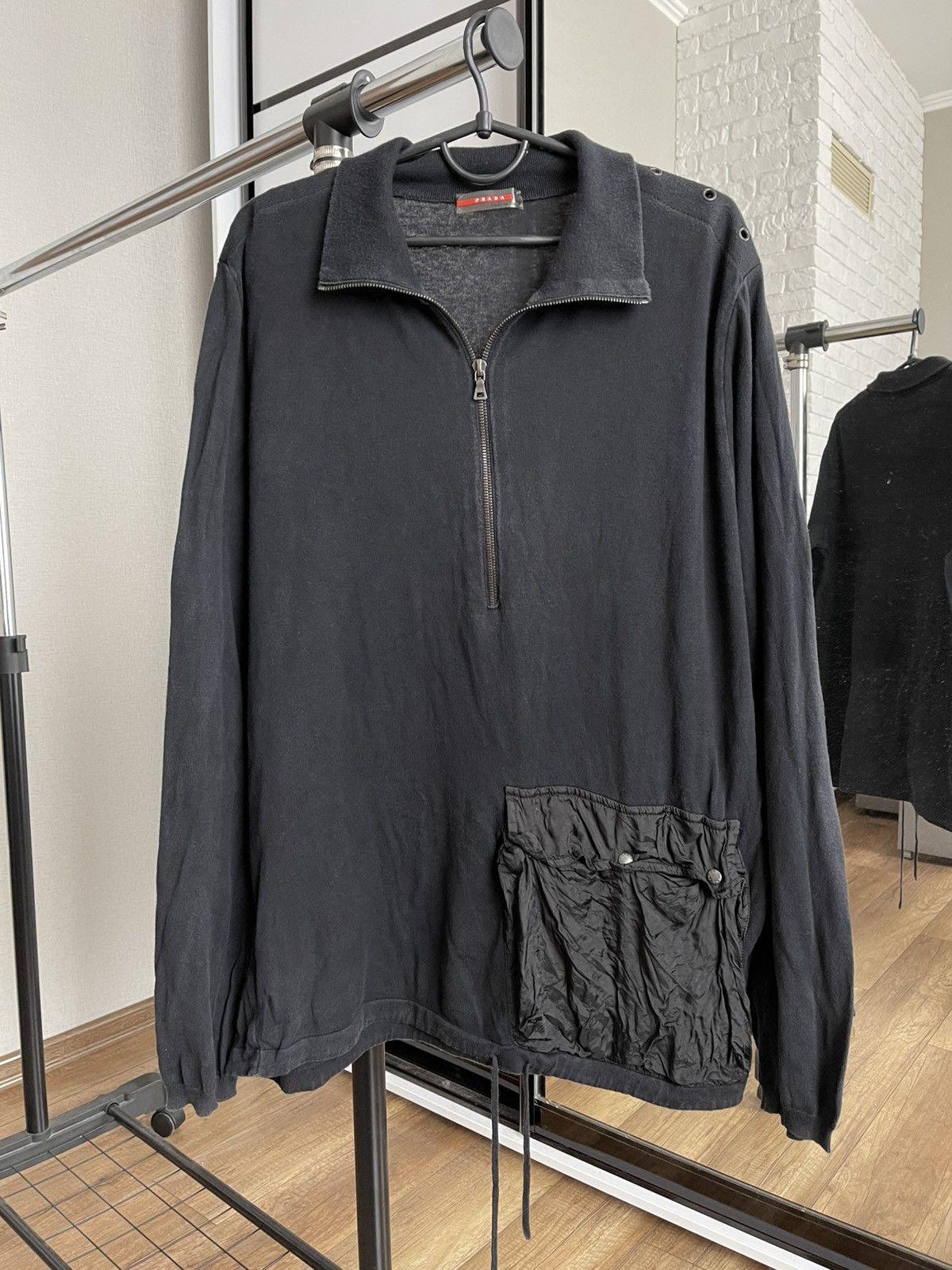 Prada Prada Italy Knit Sweater Sweatshirt Pocket Vintage Size US L / EU 52-54 / 3 - 3 Thumbnail