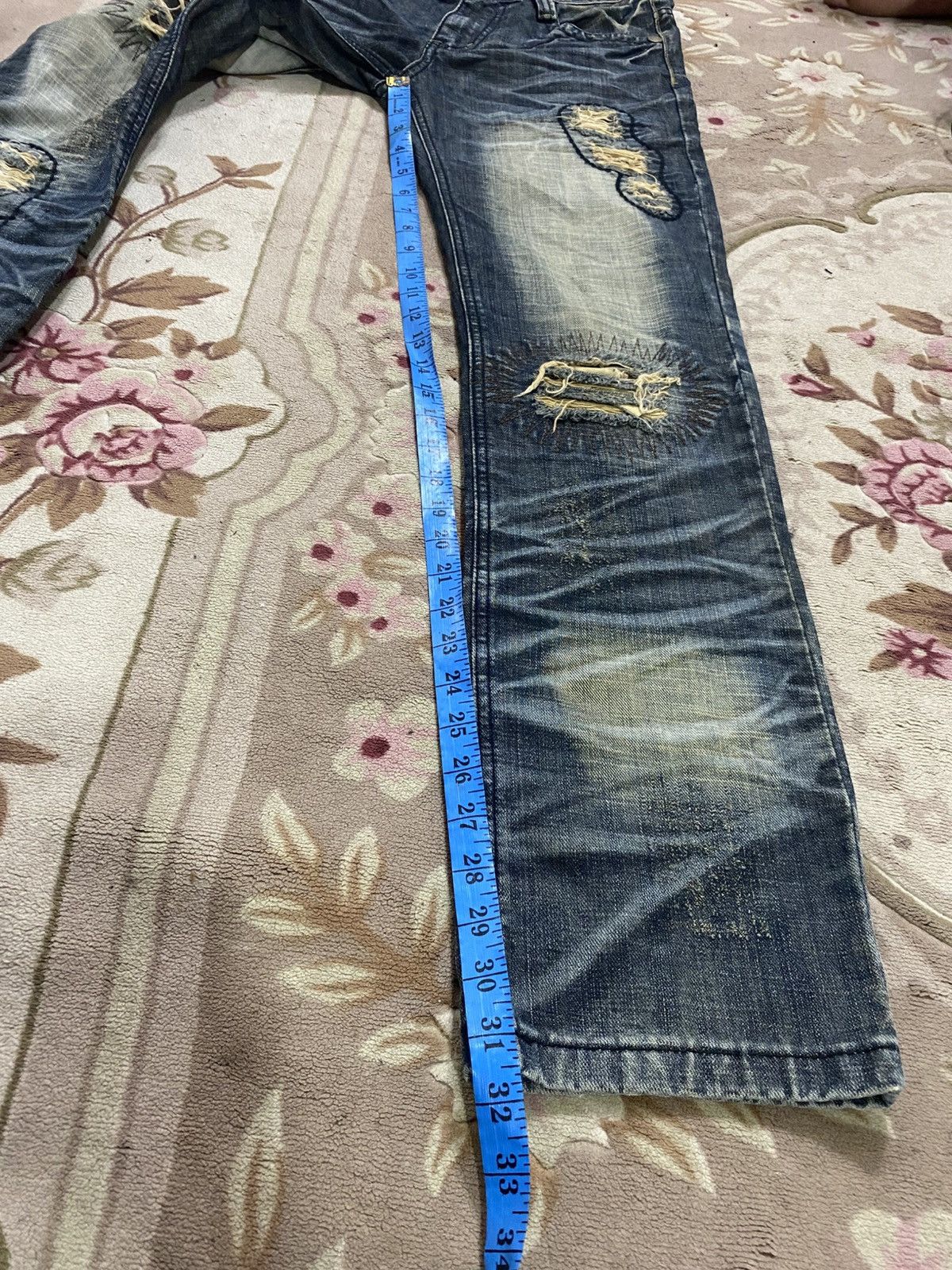 Japanese Brand These jeans feature a distressed and punk-inspired design, Size US 30 / EU 46 - 16 Thumbnail