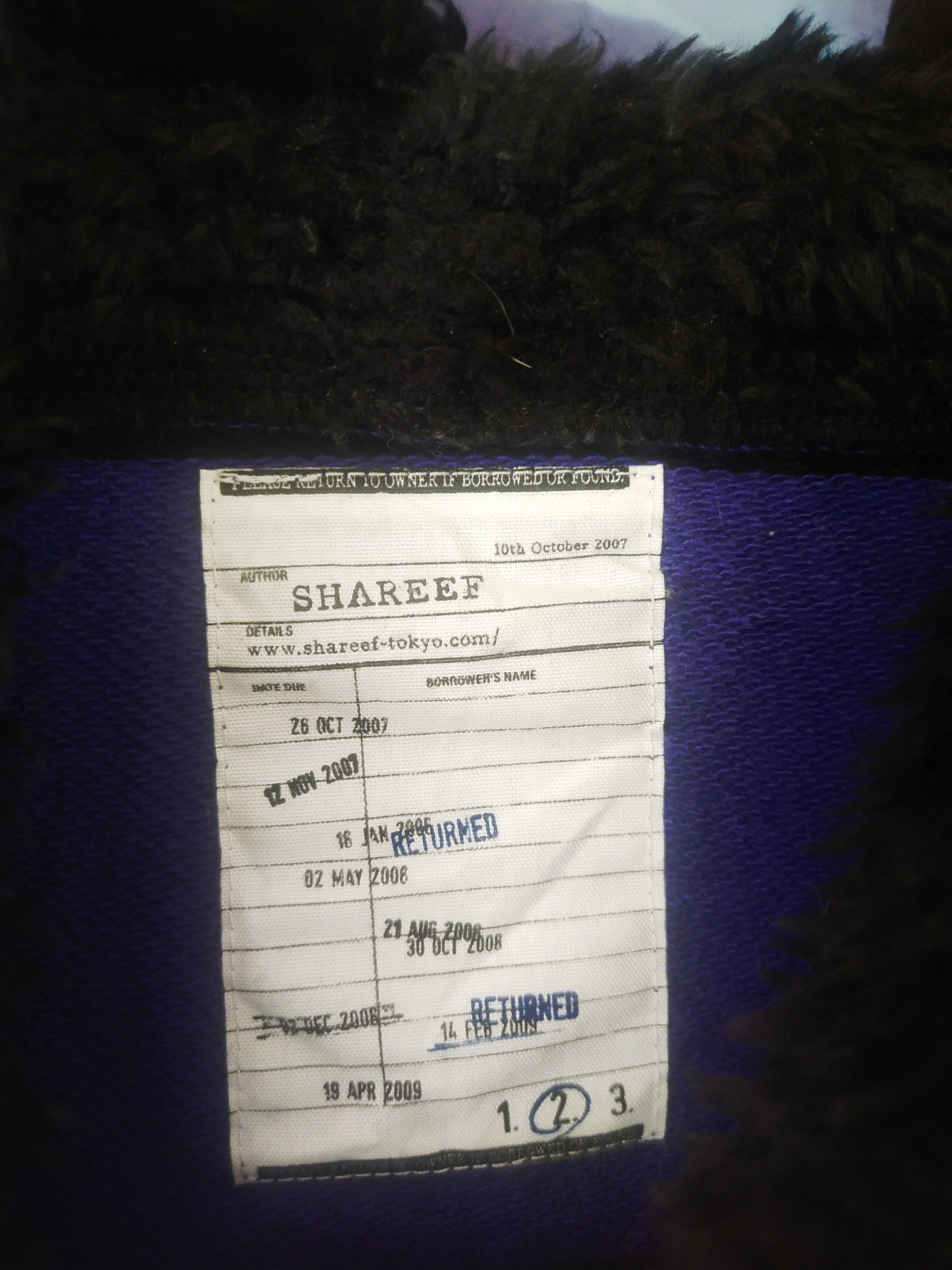SHAREEF 2000s Shareef Japan Purple Striped Fleece Oversized Hoodie Size US L / EU 52-54 / 3 - 6 Thumbnail