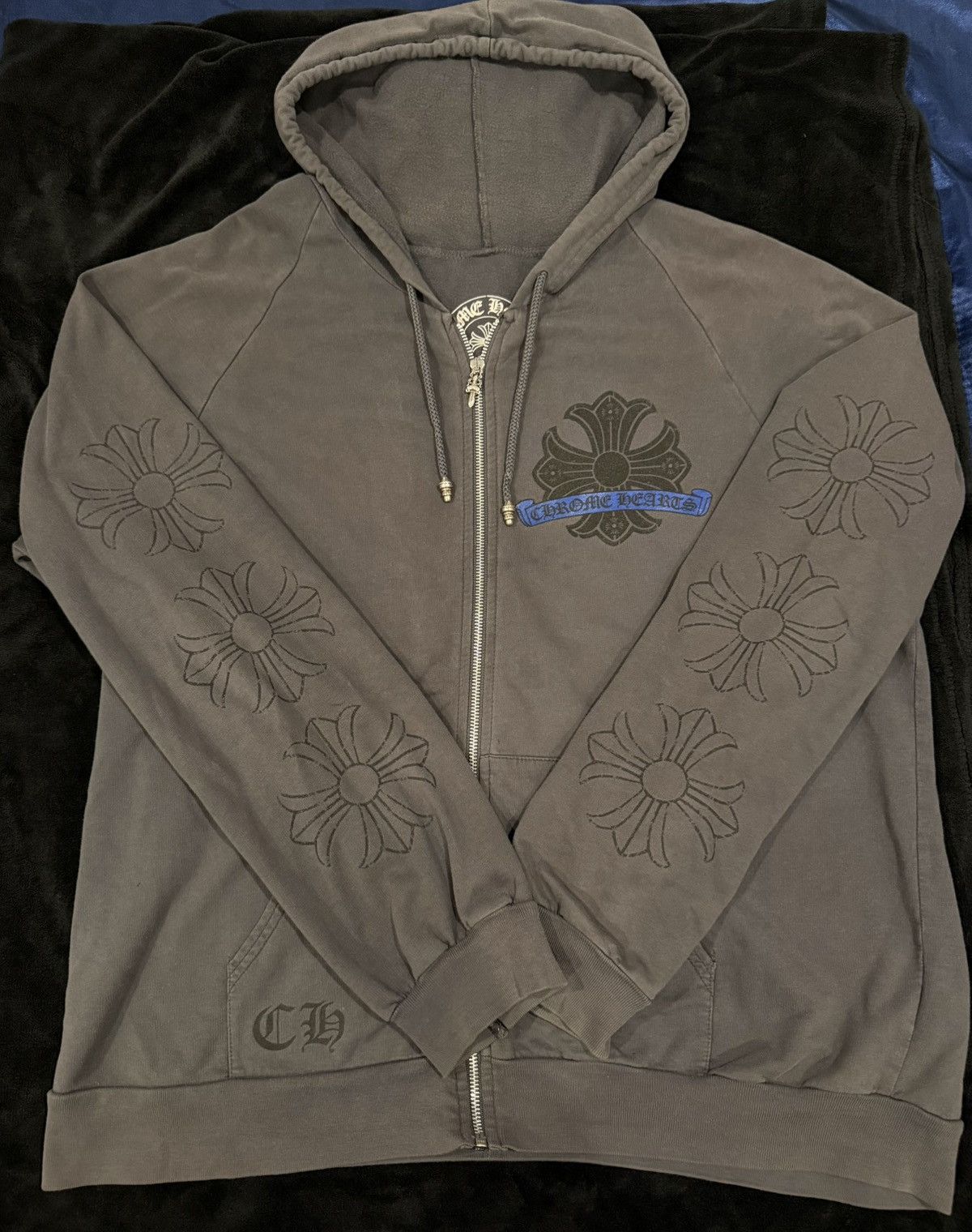 Rare Vintage Chrome Hearts Blue tonal Cross zip up
