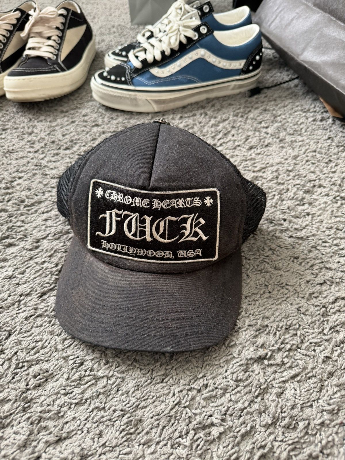 Chrome Hearts Guns N' Fuck'N Roses Trucker Hat | Grailed