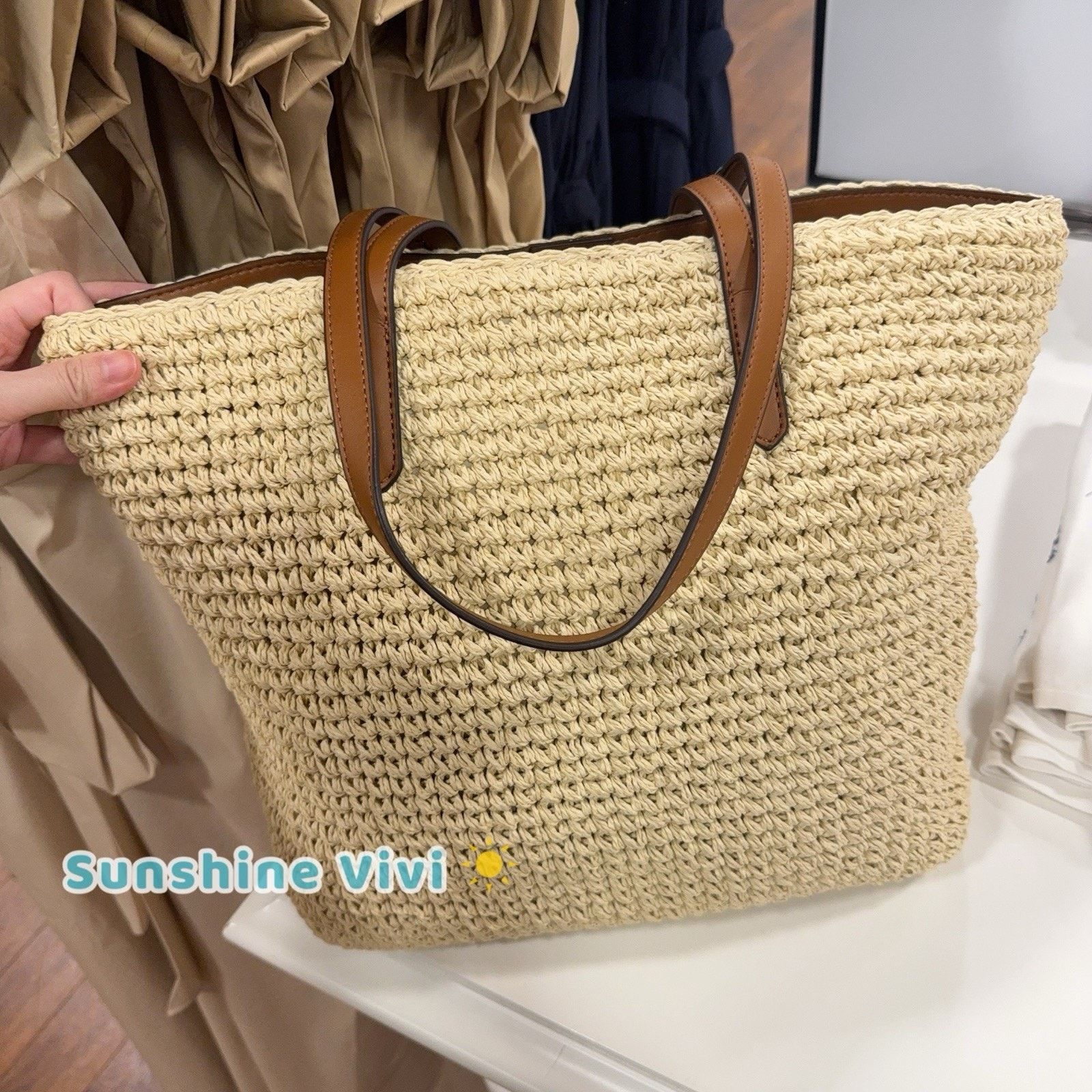 Lauren Ralph Lauren NWT Lauren RALPH LAUREN Crochet-Straw Medium Whitney Tote Size ONE SIZE - 4 Thumbnail