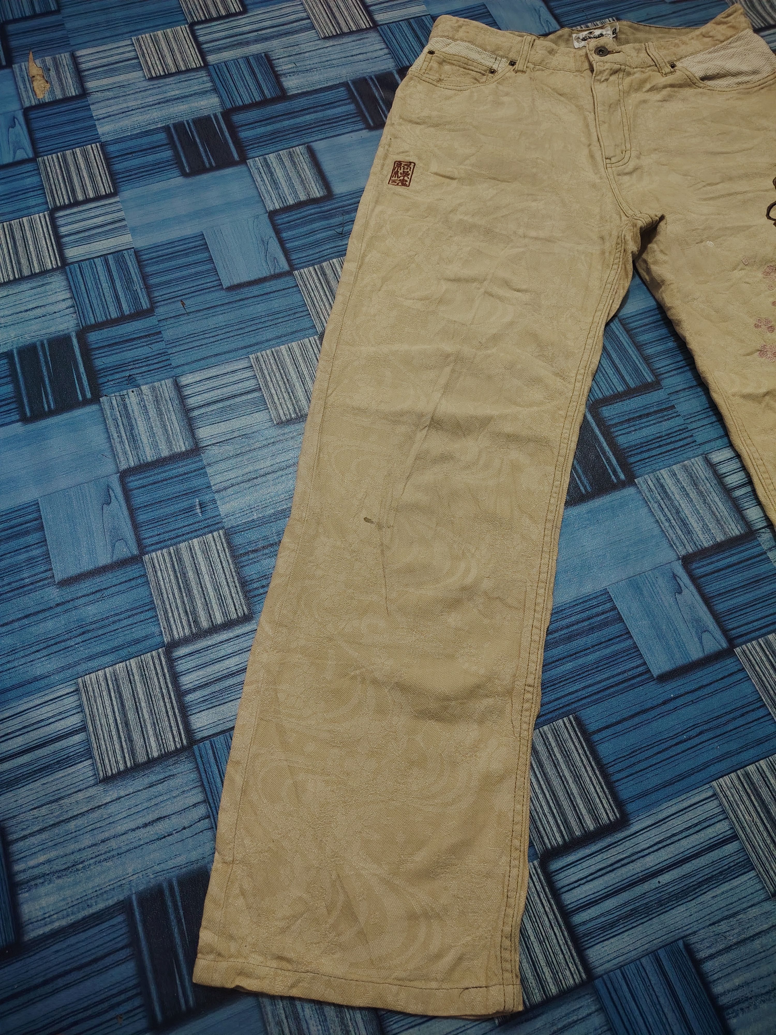 Karakuri Tamashii Rare Full Embroidered Japanese Sakura Flowers Jeans Size US 32 / EU 48 - 8 Thumbnail
