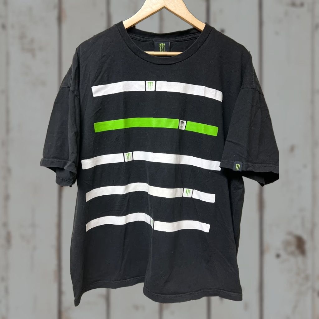 Vintage VINTAGE Monster Energy T-Shirt 2XL Black Short Sleeve Crew Neck Men’s 2XL Fade Stripe Racing/Concert/Sports Adult Mens Shirts Size US XXL / EU 58 / 5 - 1 Thumbnail