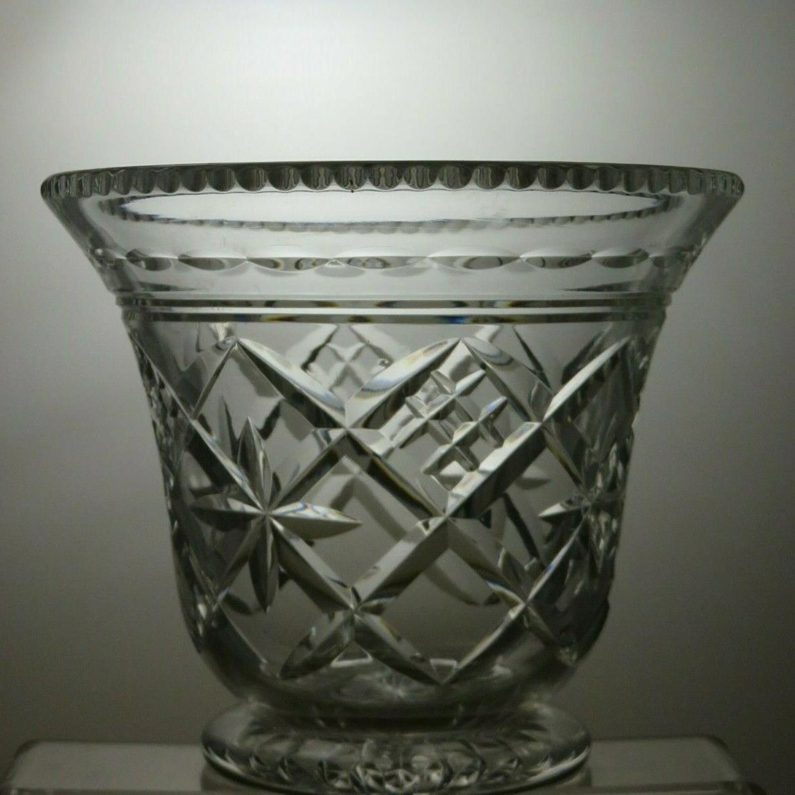 The Unbranded Brand Lovely Lead Crystal Cut Glass Wide Vase 7" Size ONE SIZE - 2 Thumbnail
