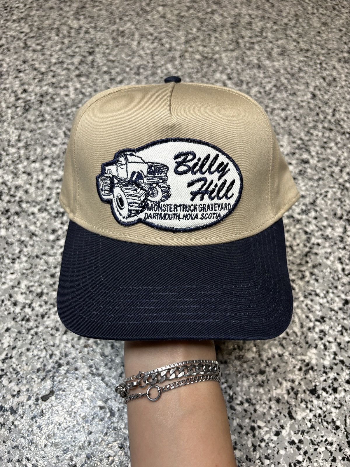 Billy Hill 2021 Billy Hill Tan/Navy “MTGY” Patched Truckers Hat OSFM Size ONE SIZE - 1 Thumbnail