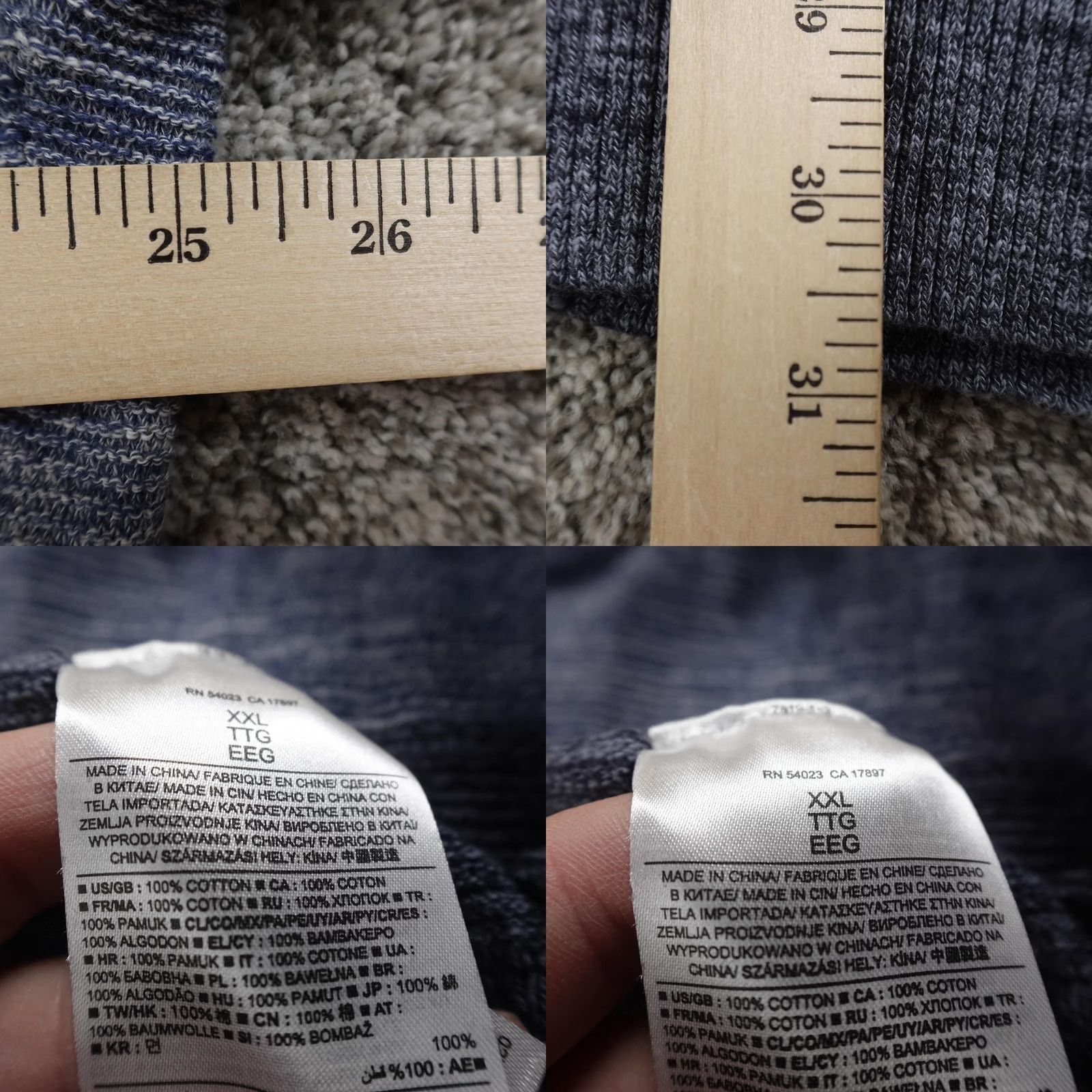Banana Republic Banana Republic Sweater Cardigan Mens 2XL Blue Stripe Mock Neck Knit Cotton Button Pockets - Striped Knit Cardigan with Mock Neck, Long Sleeve, Casual Size US XXL / EU 58 / 5 - 8 Thumbnail