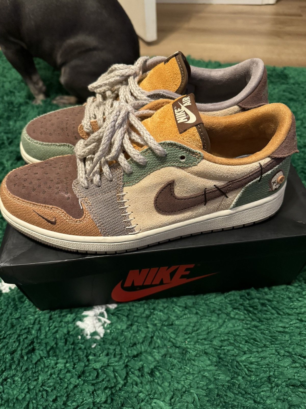 Jordan Brand Zion Williamson x Air Jordan 1 Low voodoo Size US 9.5 / EU 42-43 - 4 Thumbnail