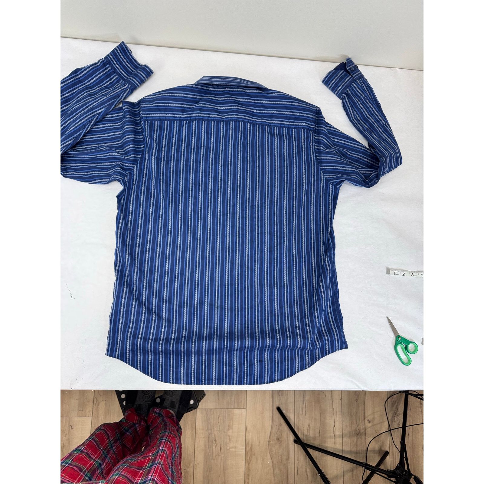 BUGATCHI Bugatchi Uomo Dress Shirt Button Stripes Blue - Men's Large Size US L / EU 52-54 / 3 - 5 Thumbnail
