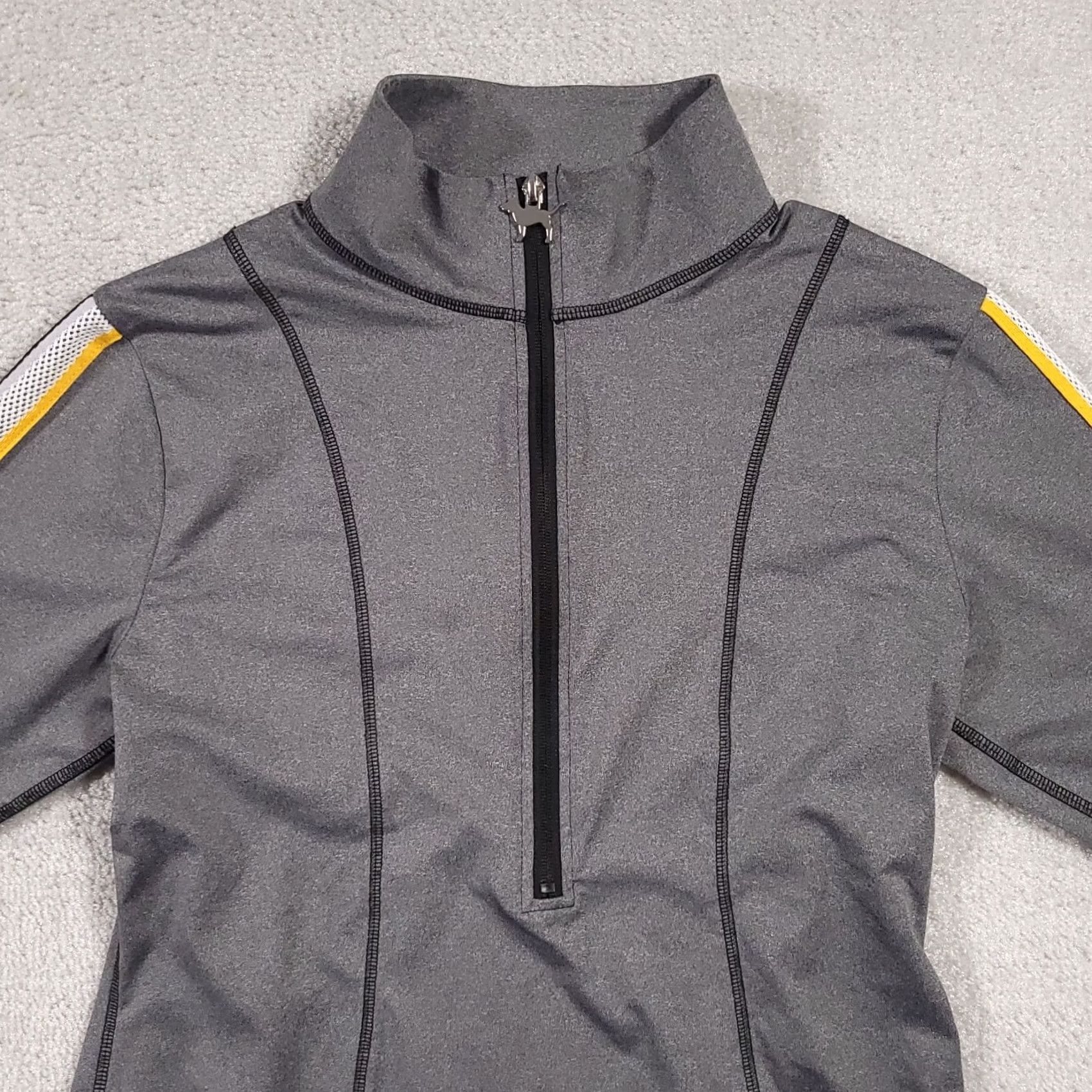 Victoria's Secret PINK By Victorias Secret Sweatshirt Womens Large Gray Half Zip Dog Zipper Athletic Shirt Size L / US 10 / IT 46 - 3 Thumbnail