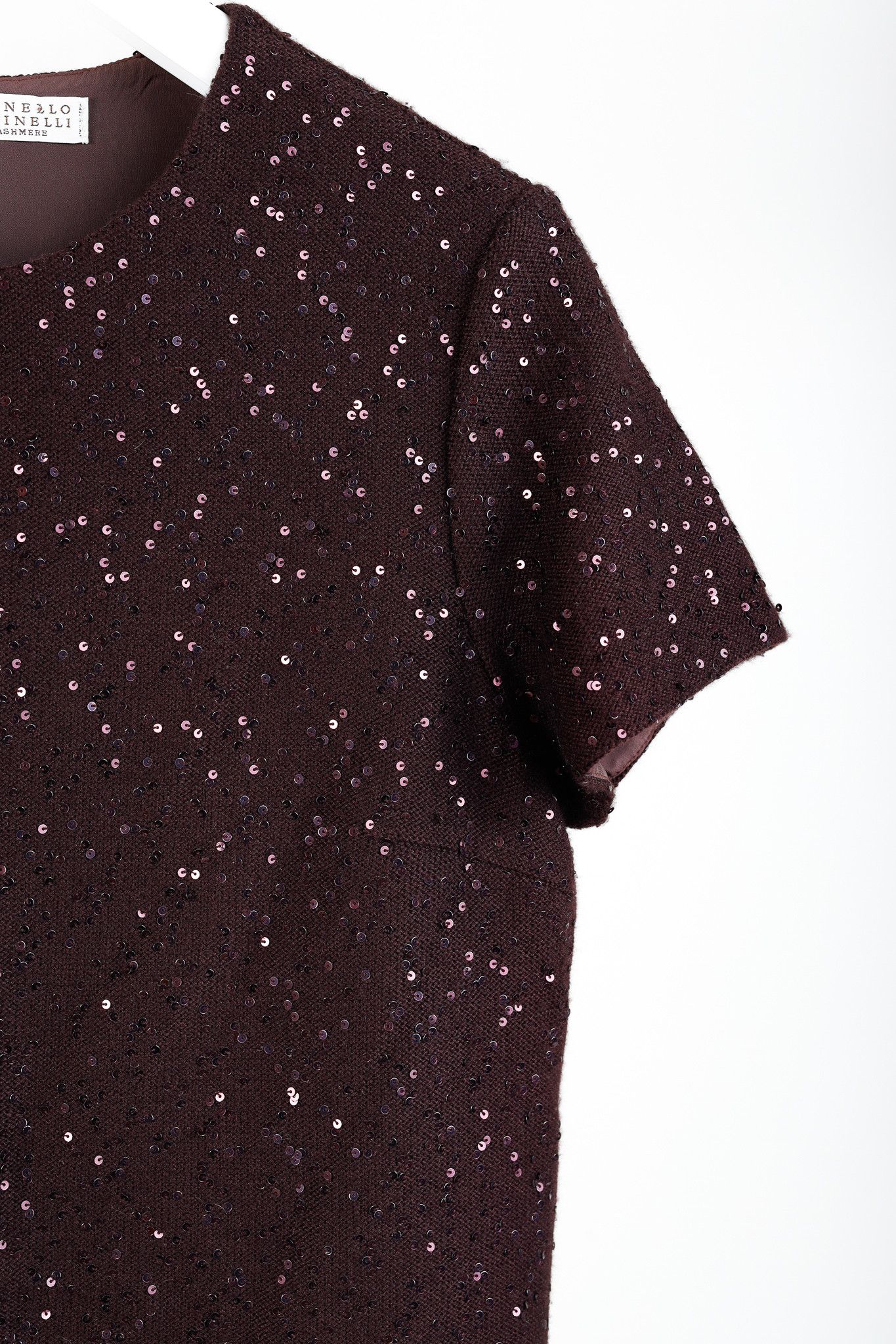 Brunello Cucinelli Brunello Cucinelli Cashmere Purple Sequin Knit Dress Size L / US 10 / IT 46 - 5 Thumbnail