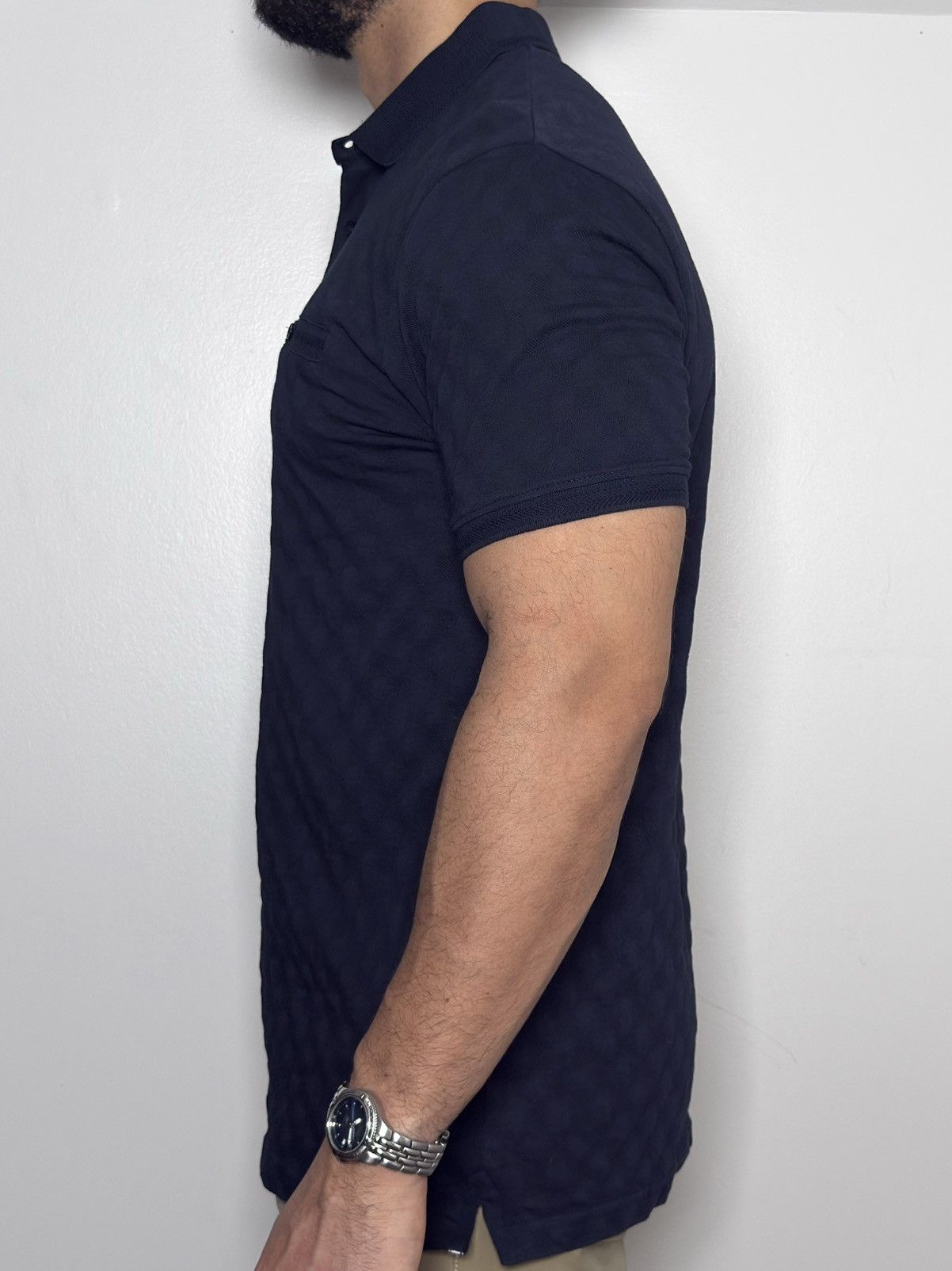 Denim & Flower Denim & Flower textured polo shirt men’s medium navy blue Size US M / EU 48-50 / 2 - 1 Thumbnail