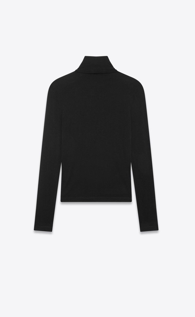 Saint Laurent Paris o1bcso1str0426 Turtleneck Long-Sleeved Jumper in Black Size US L / EU 52-54 / 3 - 2 Thumbnail