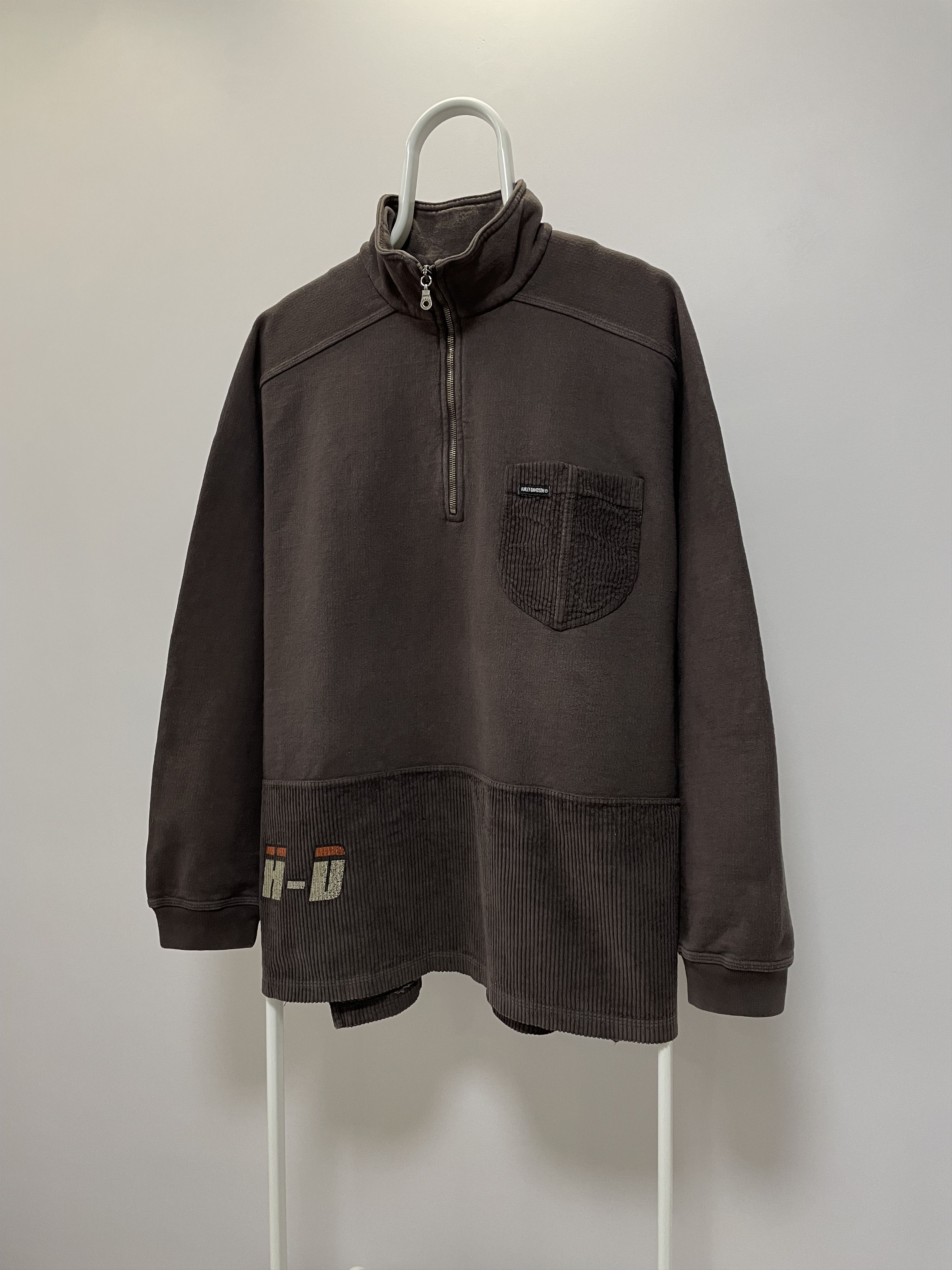 Harley Davidson HARLEY-DAVIDSON Vintage Sweater Half Zip Sweatshirt 80s 90s Size US XL / EU 56 / 4 - 4 Thumbnail