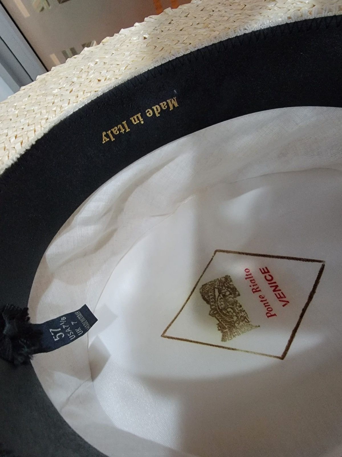 Other Italian Straw Skimmer Hat Size ONE SIZE - 6 Thumbnail