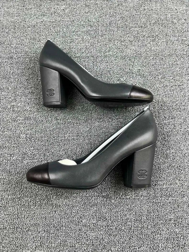 Chanel Chanel Black Leather Heels Classic Style. Size US 5 / EU 37 - 5 Thumbnail