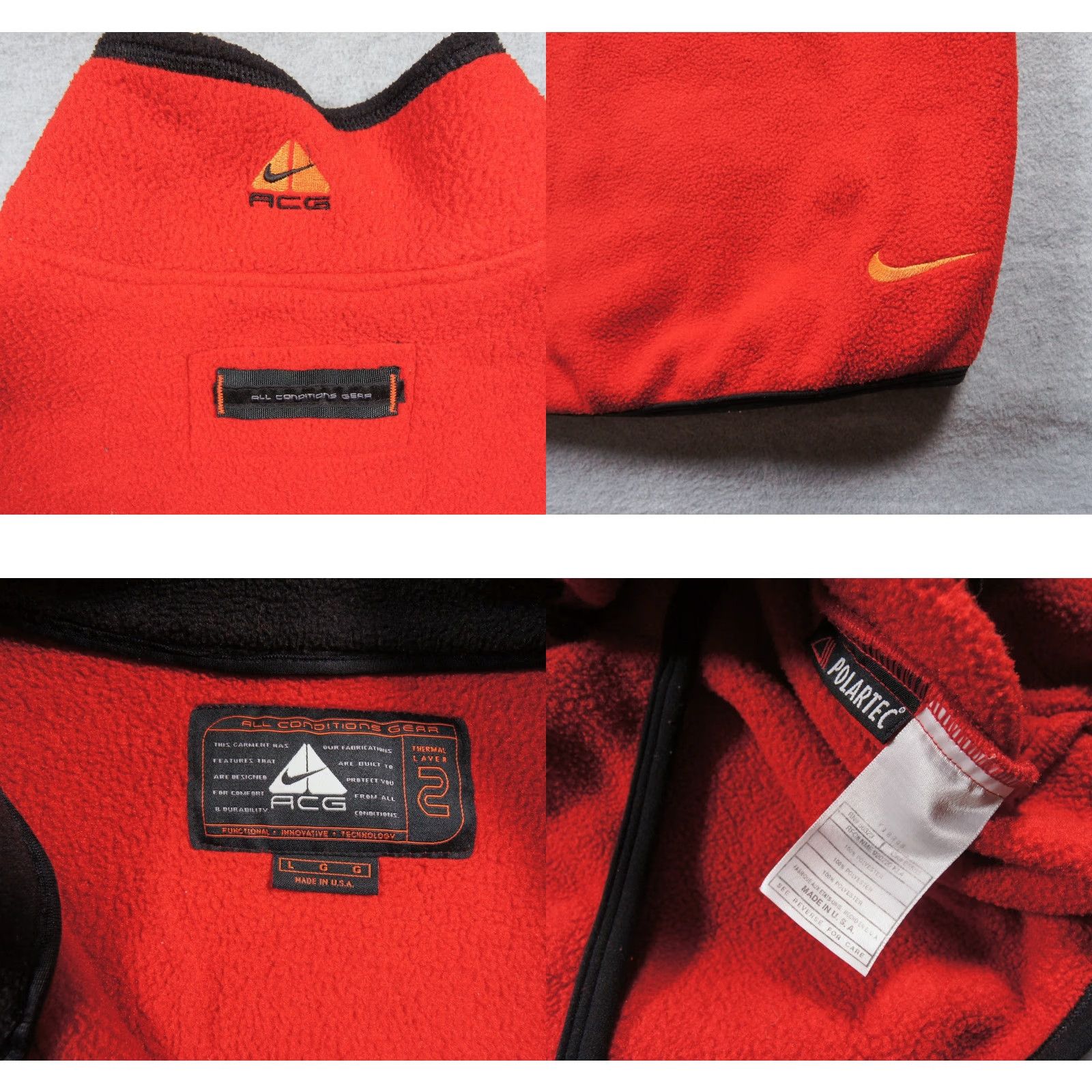 Nike ACG VINTAGE Nike ACG Jacket Mens Large Red Fleece Vest Winter XGames 90s Outdoors Nike ACG Bomber Jacket Full Zip Regular Fit 90s Outdoors Mens Red Size US L / EU 52-54 / 3 - 8 Thumbnail