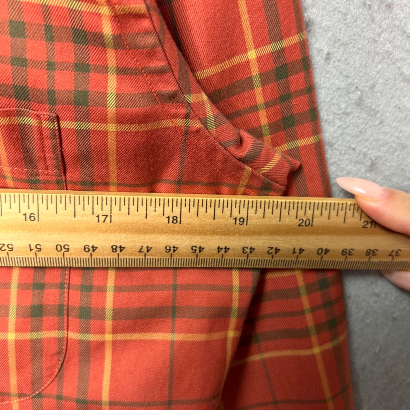 Brooks Brothers Brooks Brothers Mens Medium Slim Fit Non-Iron Plaid Button-Down Shirt Orange Red Size US M / EU 48-50 / 2 - 4 Thumbnail