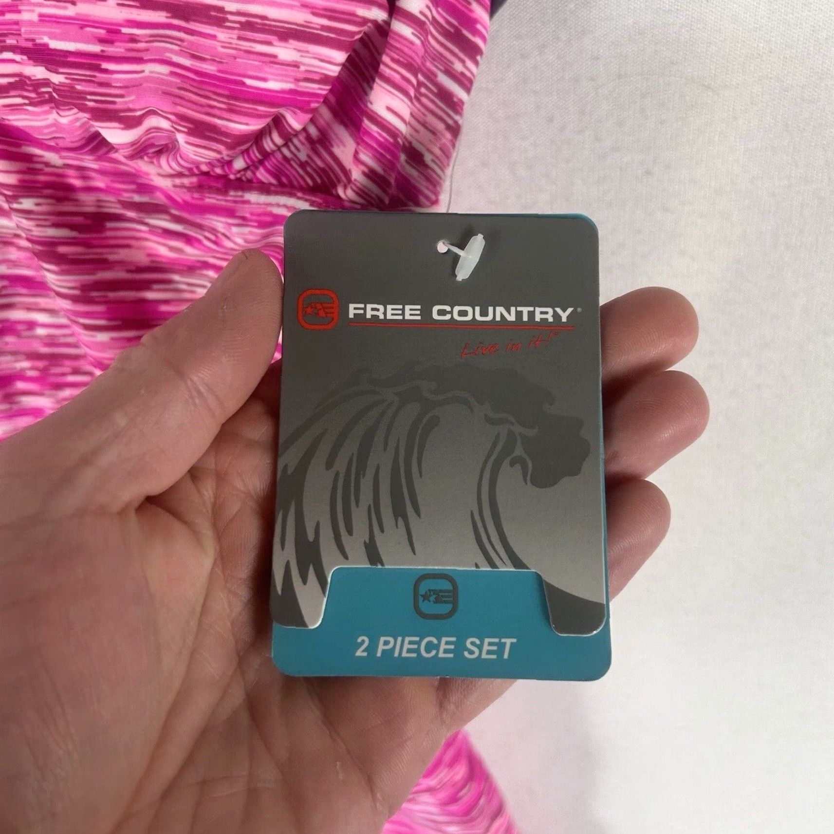 Free Country Free Country Tankini Swim Top Womens S Pink Striped Padded NWT Size S / US 4 / IT 40 - 2 Thumbnail