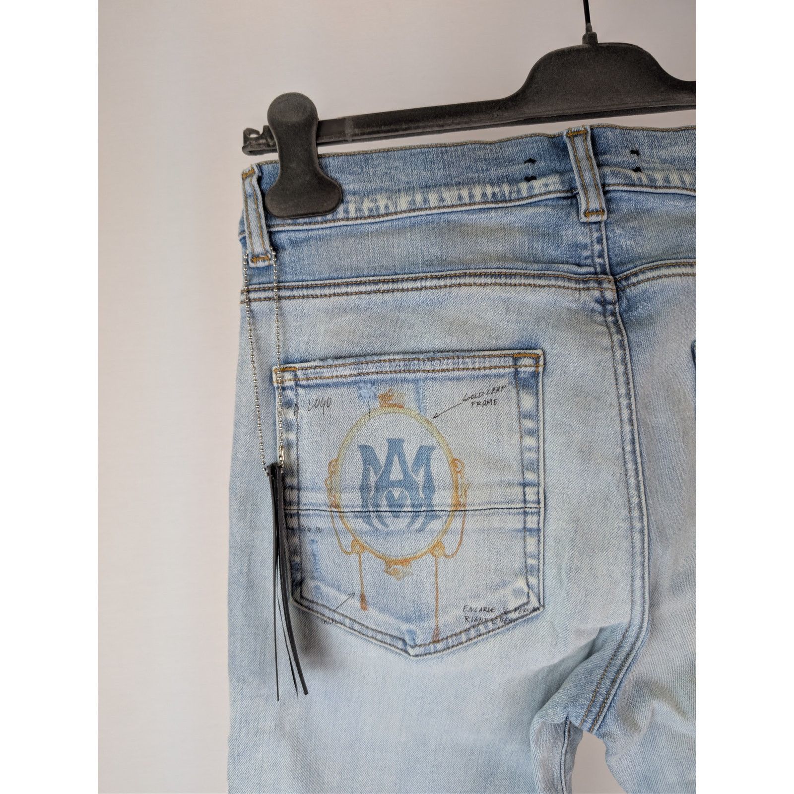 Amiri Amiri Zig Zag Jean Denim Jeans in Light Indigo BNWT 36 Size US 36 / EU 52 - 16 Thumbnail