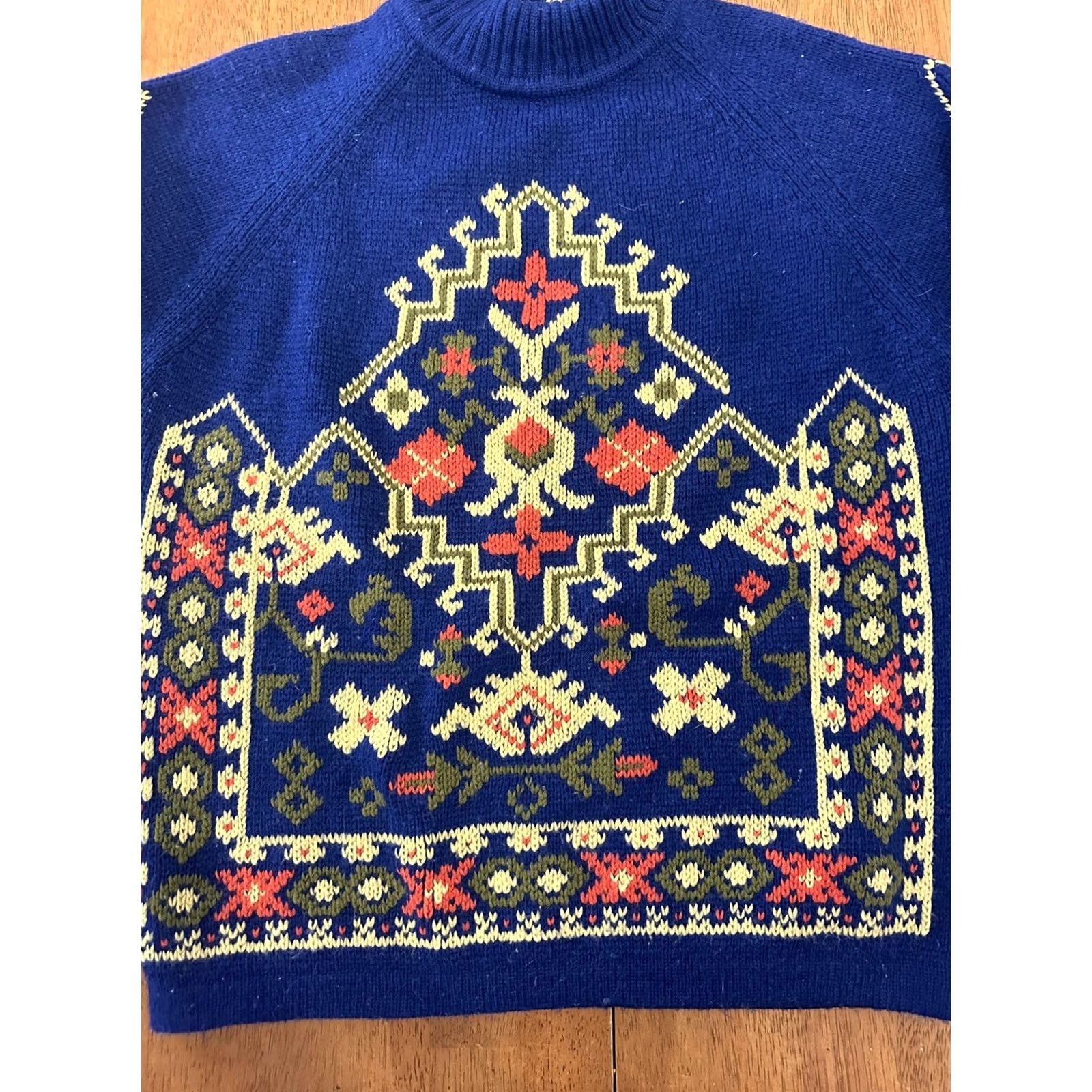 Vintage VINTAGE Sweater Knit Design Acrylic Fiber 80s 90s Small Grandma Blue Size S / US 4 / IT 40 - 4 Thumbnail