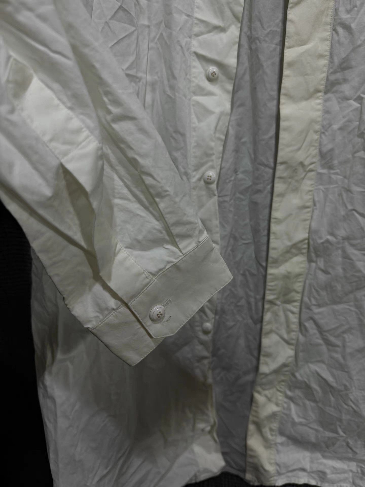 Rick Owens Rick Owens 15FW mainline collarless white shirt. Size US L / EU 52-54 / 3 - 6 Thumbnail
