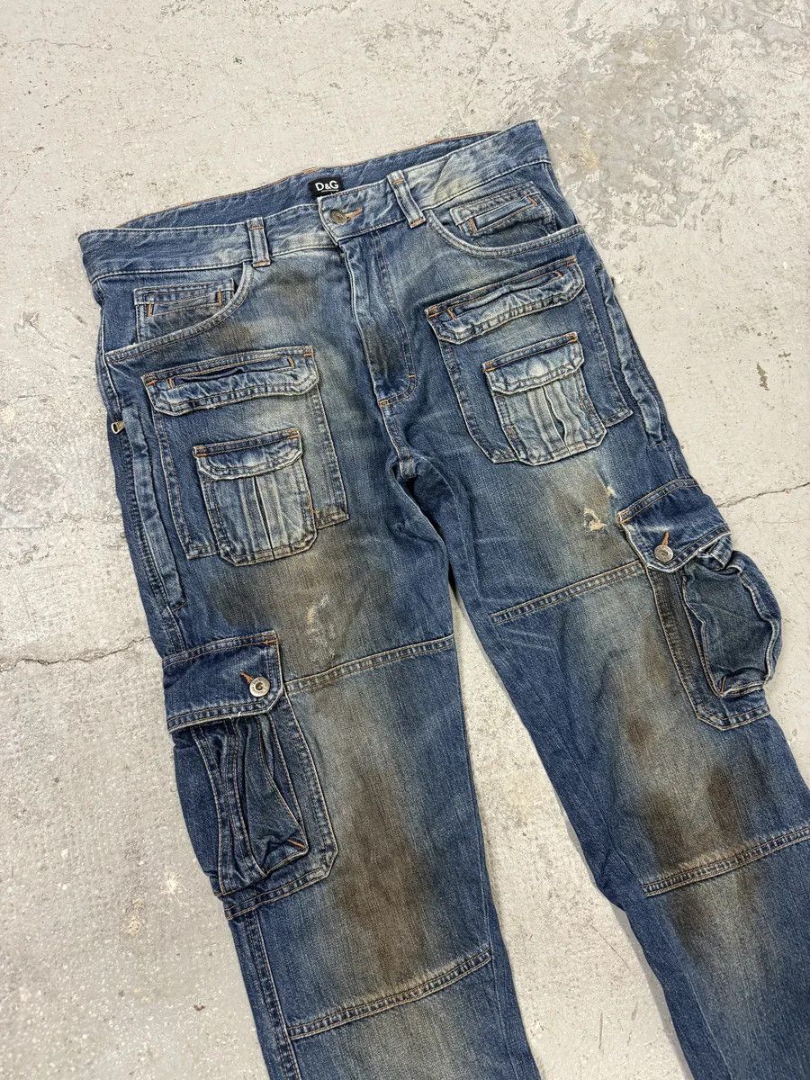Dolce & Gabbana AW2005 Dolce & Gabbana Destroyed Cargo Denim Jeans Size US 33 - 9 Thumbnail