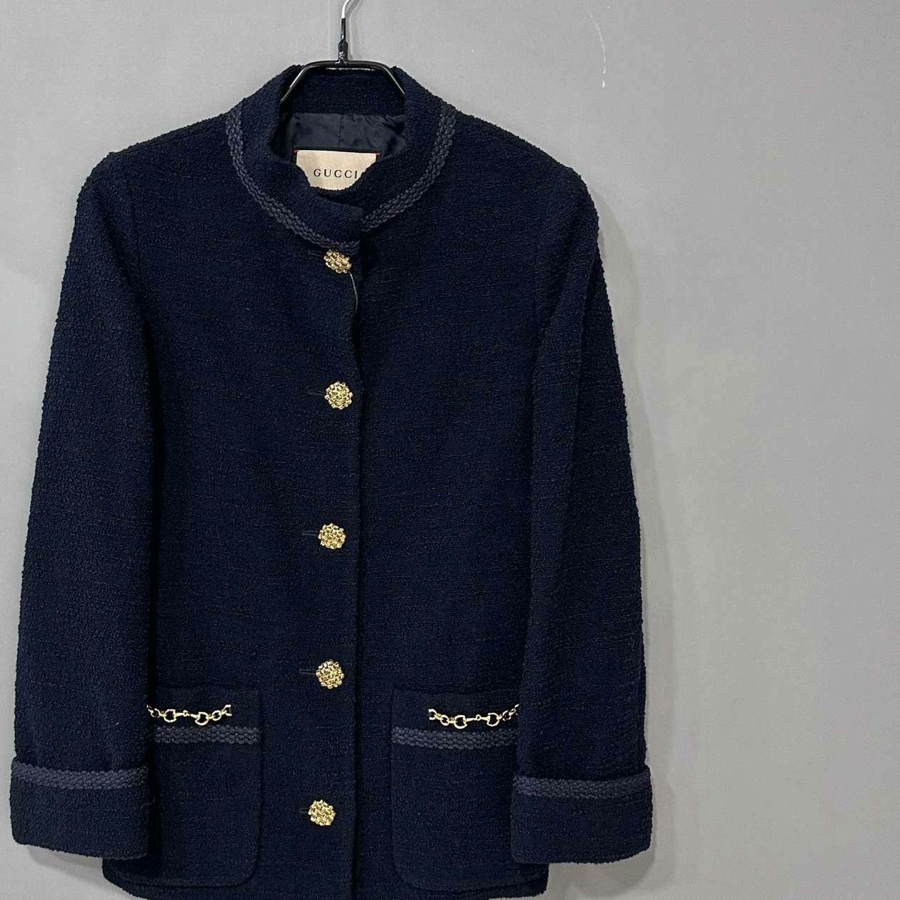 Gucci Gucci Wool Blue Coat it_36 Women Size XS / US 0-2 / IT 36-38 - 1 Thumbnail