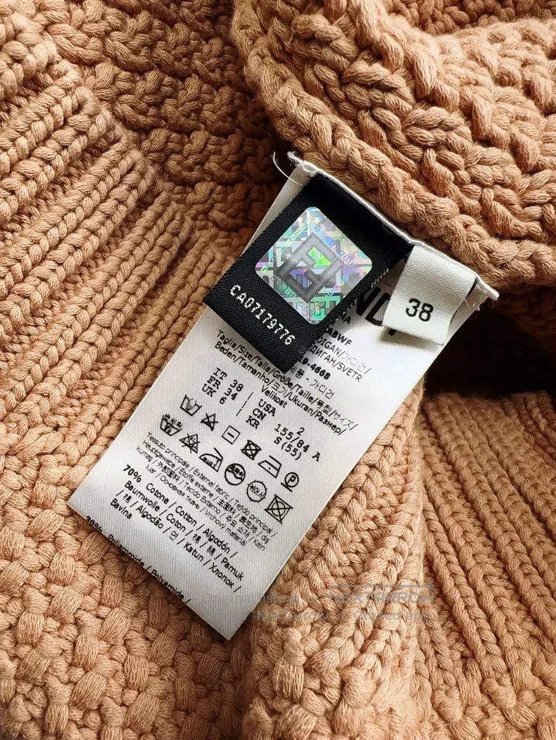 Fendi Fendi Khaki color-blocked knitted cardigan jacket Size XXS / US 00 / IT 34 - 4 Thumbnail