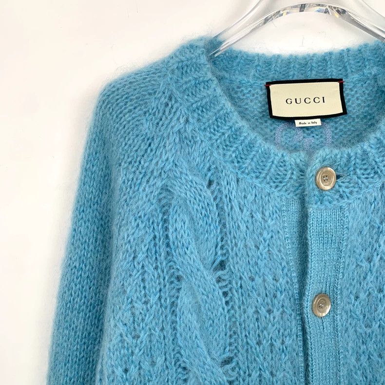 Gucci Gucci Blue horsehair knitted cardigan jacket 2502-Nextarrow Size US XS / EU 42 / 0 - 3 Thumbnail