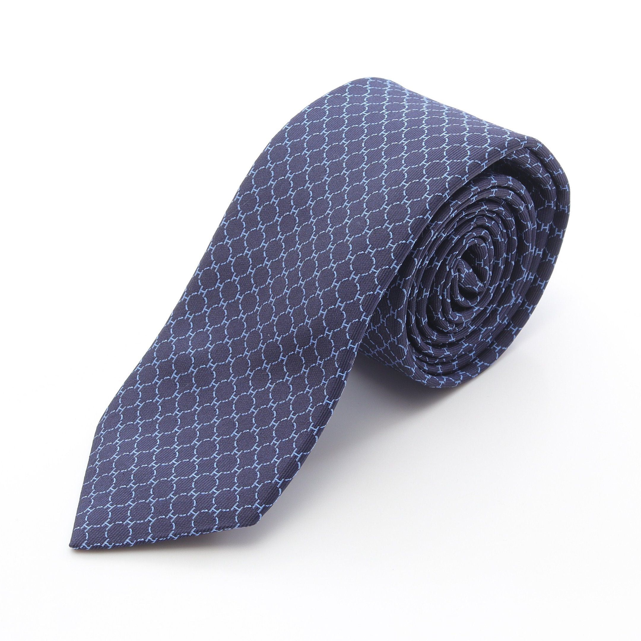 Hermes Hermes Tie Silk Navy Size ONE SIZE - 1 Thumbnail